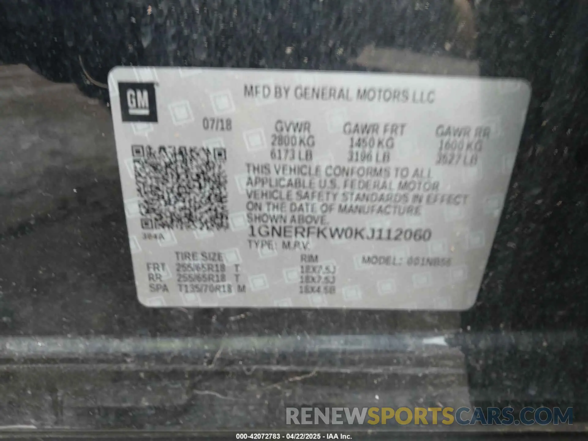9 Photograph of a damaged car 1GNERFKW0KJ112060 CHEVROLET TRAVERSE 2019