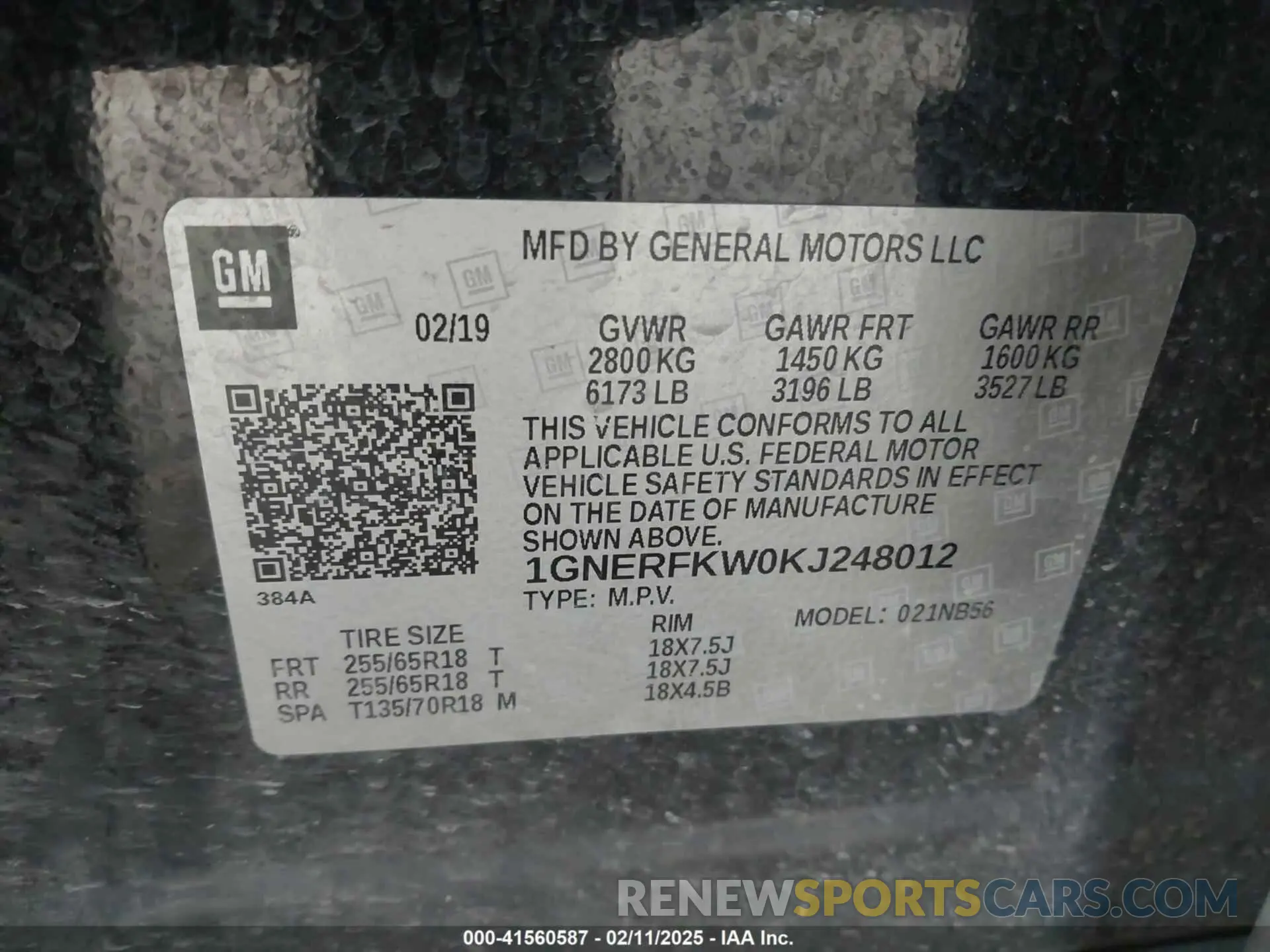 9 Photograph of a damaged car 1GNERFKW0KJ248012 CHEVROLET TRAVERSE 2019
