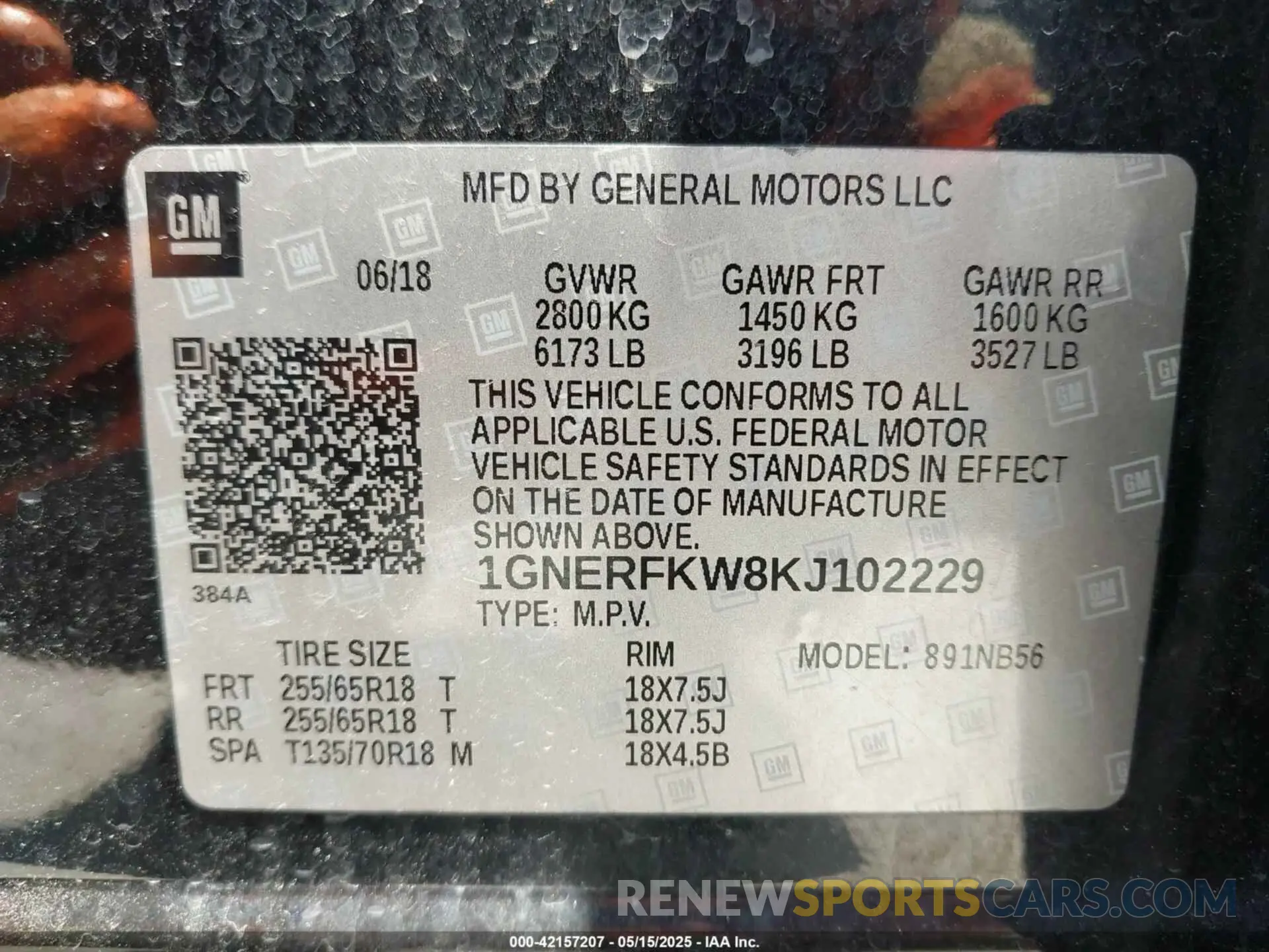 9 Фотография поврежденного автомобиля 1GNERFKW8KJ102229 CHEVROLET TRAVERSE 2019