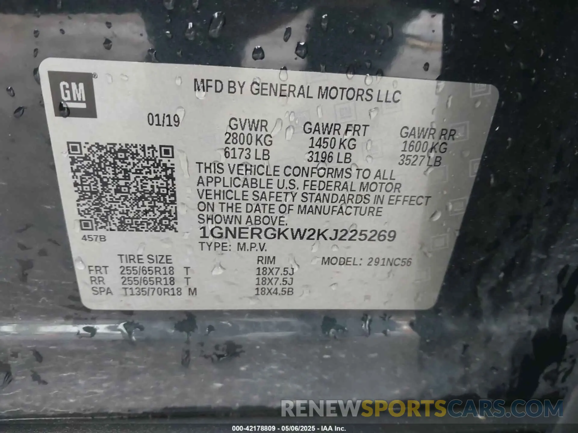 9 Photograph of a damaged car 1GNERGKW2KJ225269 CHEVROLET TRAVERSE 2019