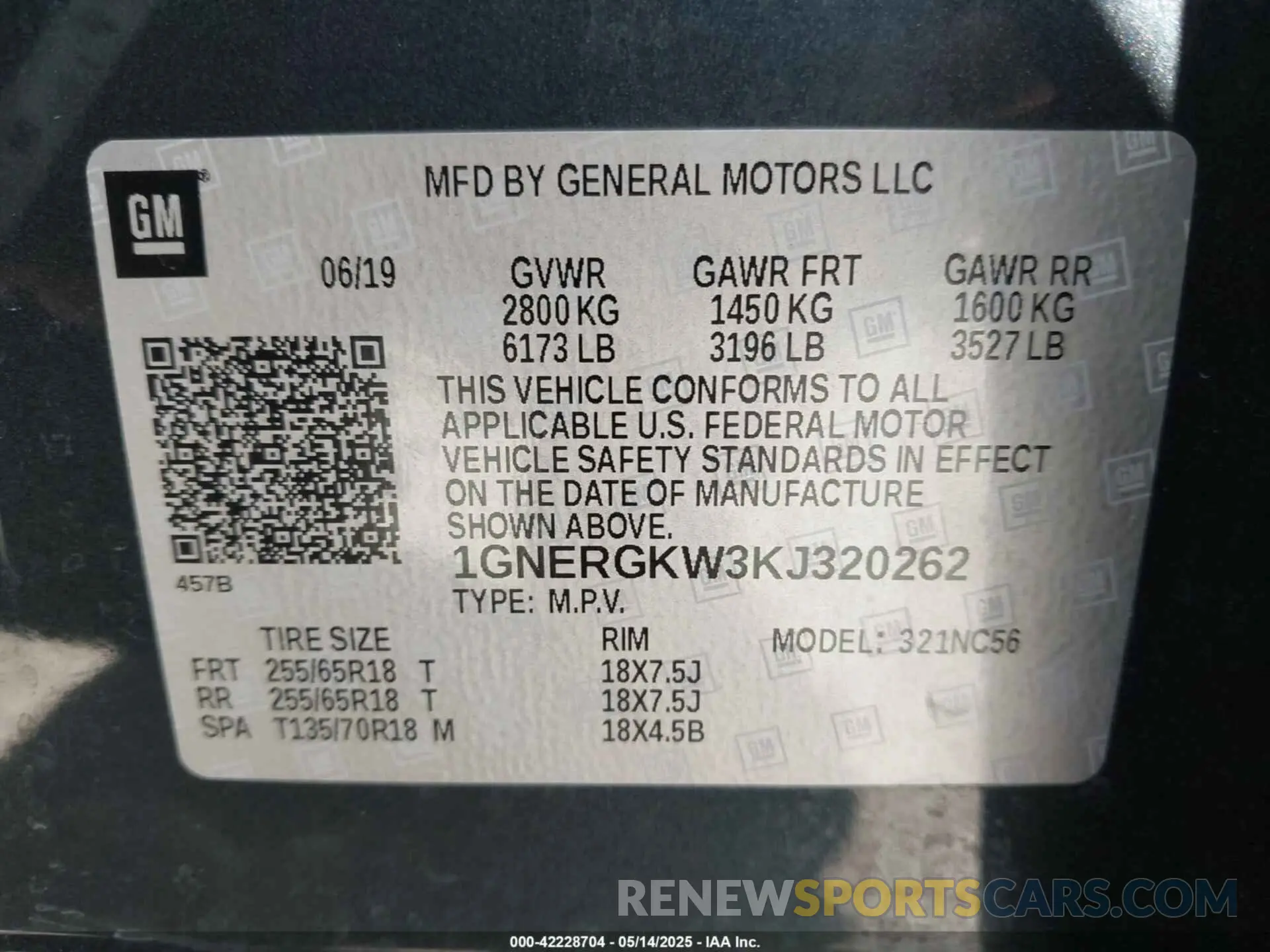 9 Photograph of a damaged car 1GNERGKW3KJ320262 CHEVROLET TRAVERSE 2019