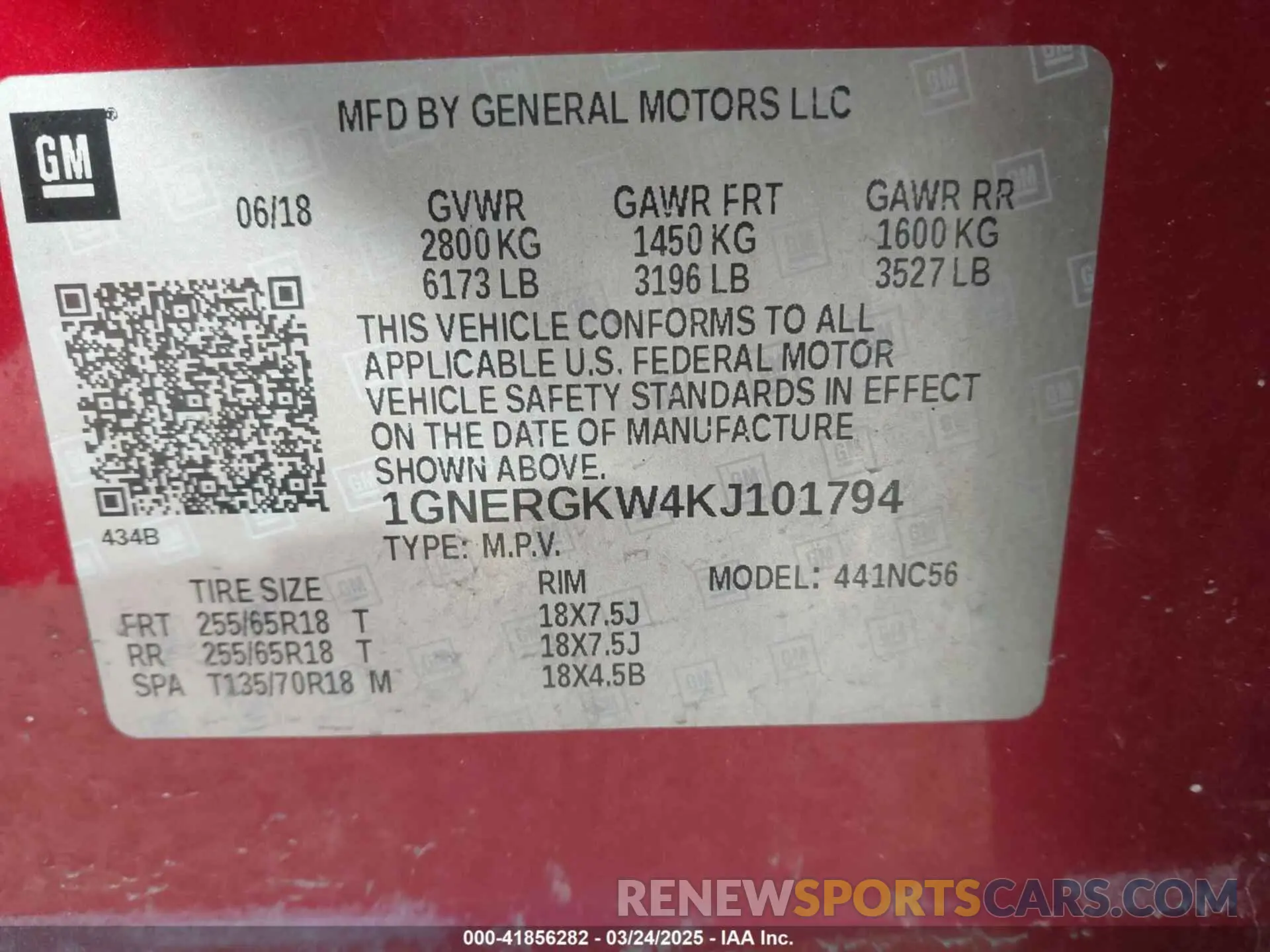 9 Фотография поврежденного автомобиля 1GNERGKW4KJ101794 CHEVROLET TRAVERSE 2019