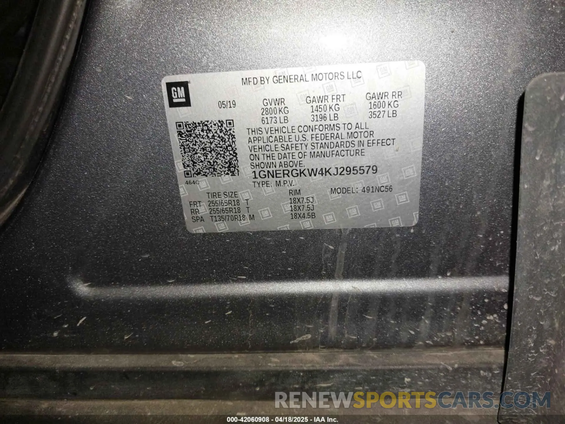 9 Photograph of a damaged car 1GNERGKW4KJ295579 CHEVROLET TRAVERSE 2019