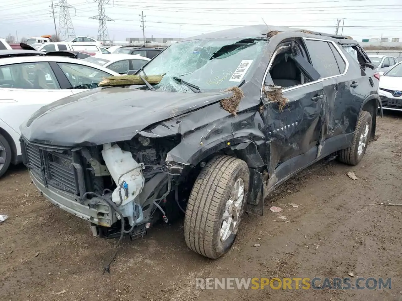 1 Photograph of a damaged car 1GNERGKW8KJ313002 CHEVROLET TRAVERSE 2019