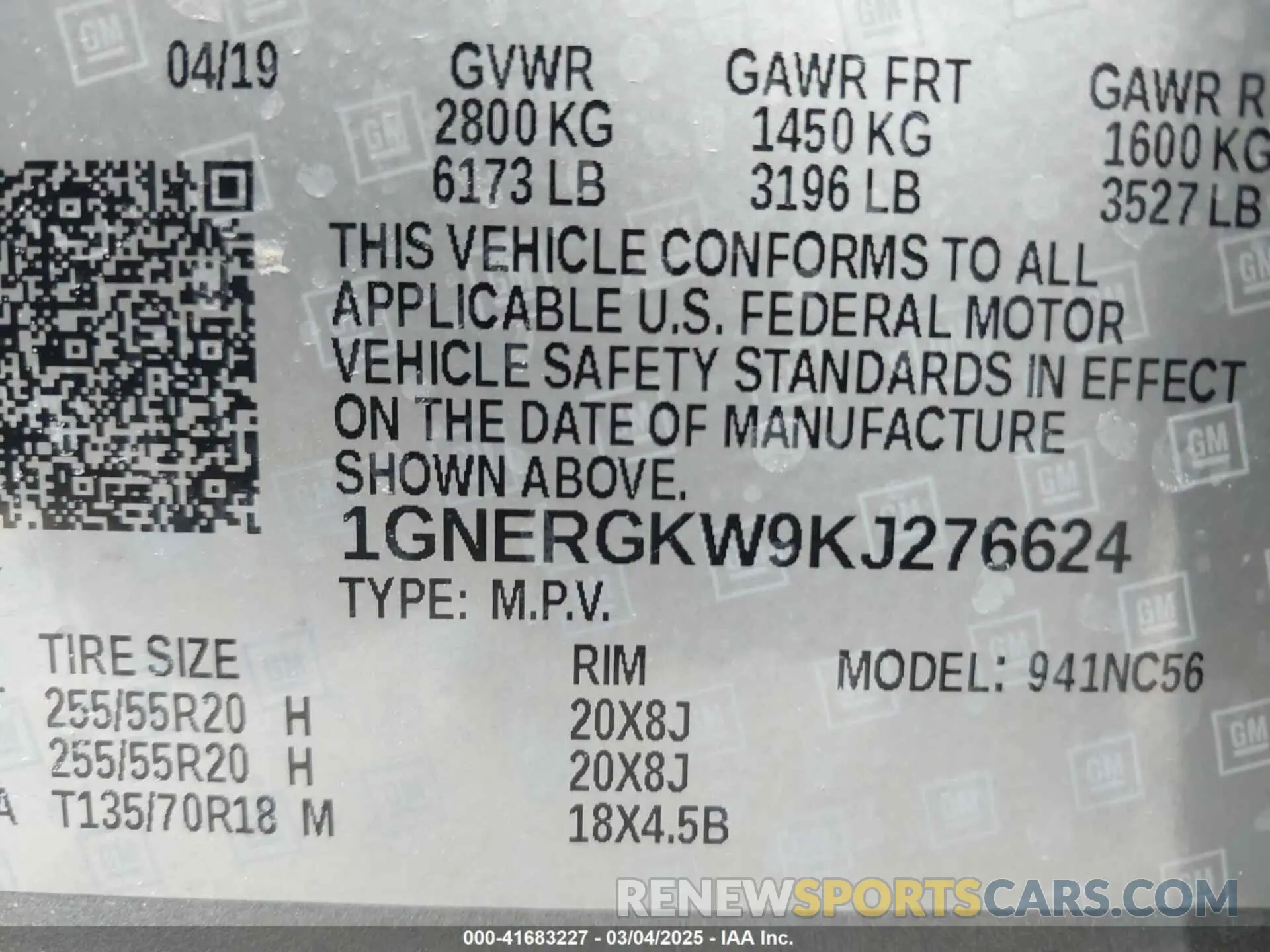 9 Фотография поврежденного автомобиля 1GNERGKW9KJ276624 CHEVROLET TRAVERSE 2019