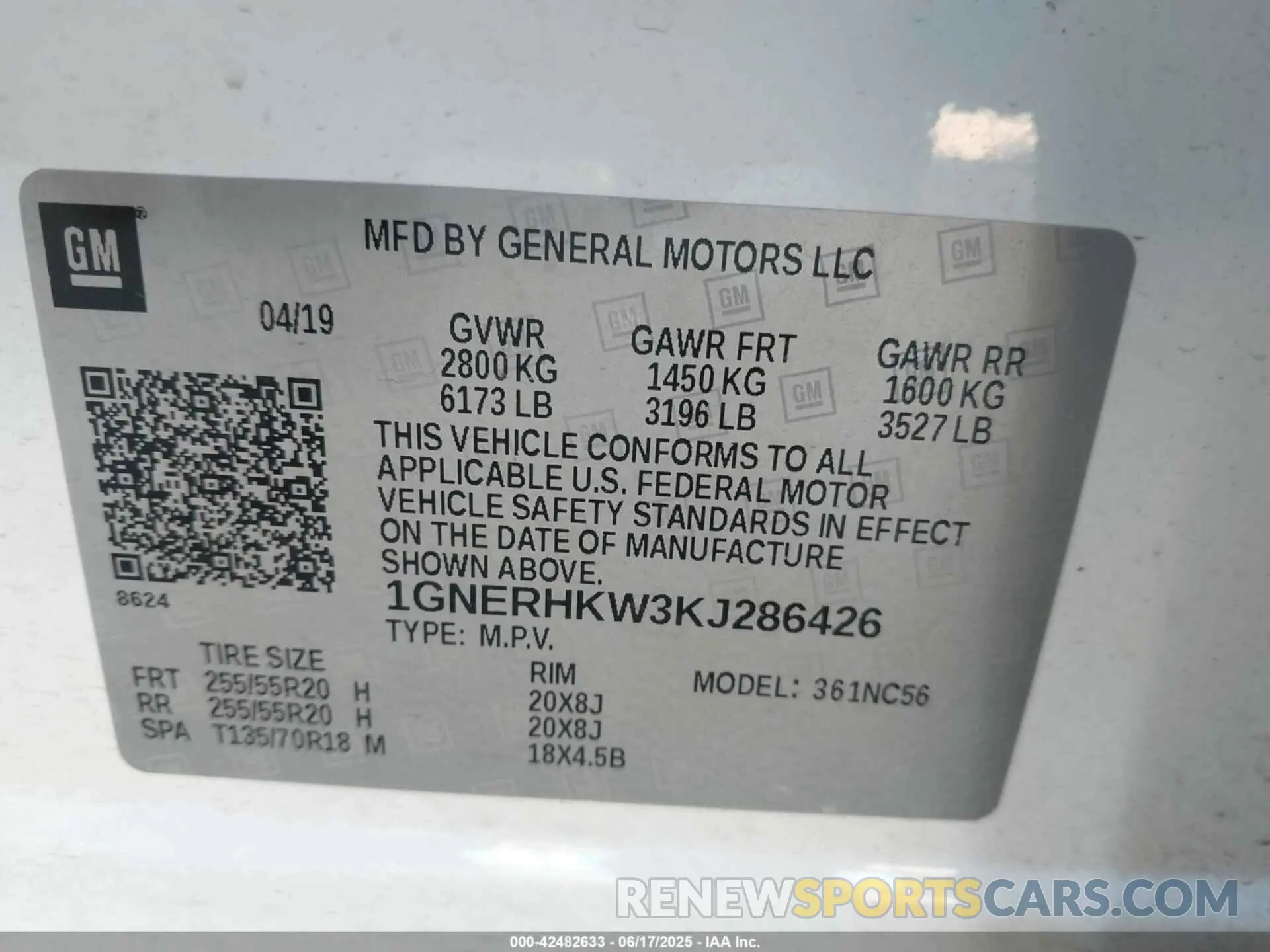 9 Photograph of a damaged car 1GNERHKW3KJ286426 CHEVROLET TRAVERSE 2019