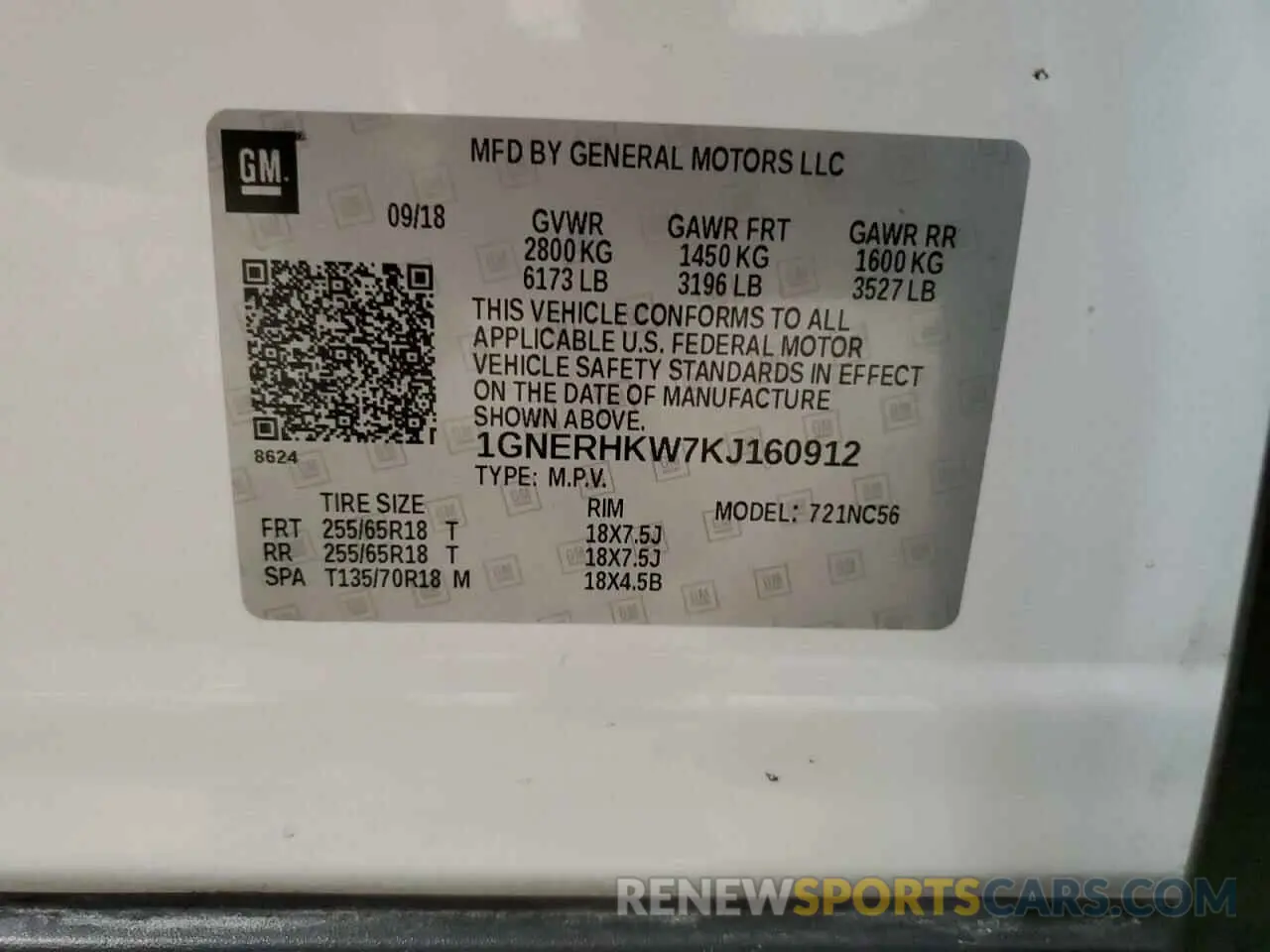 16 Фотография поврежденного автомобиля 1GNERHKW7KJ160912 CHEVROLET TRAVERSE 2019