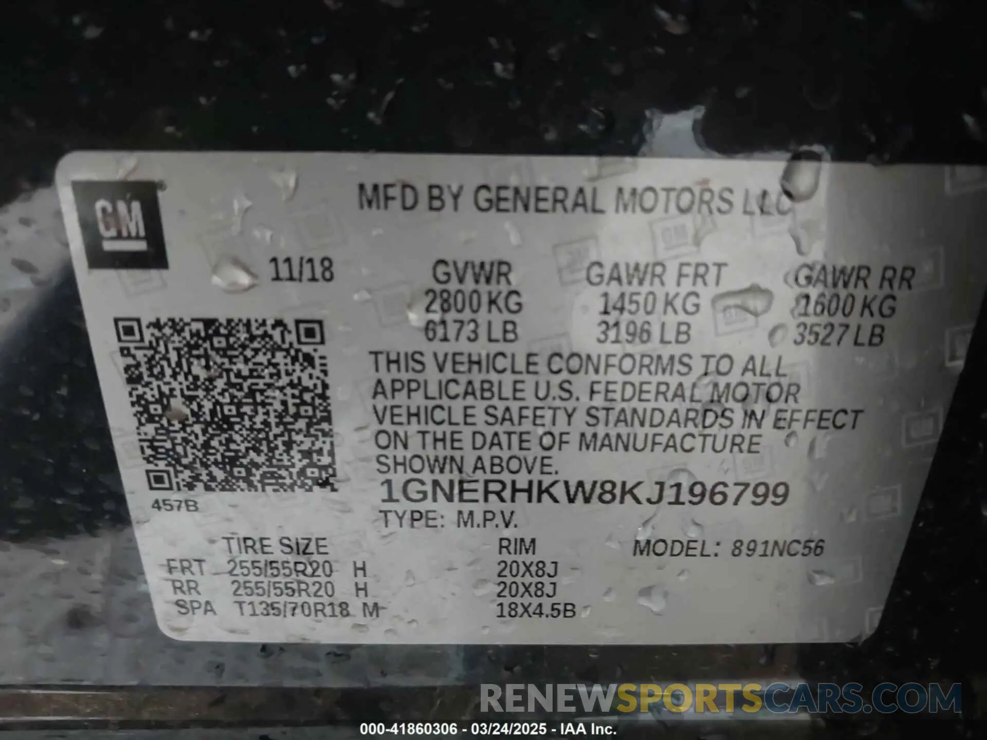 9 Photograph of a damaged car 1GNERHKW8KJ196799 CHEVROLET TRAVERSE 2019