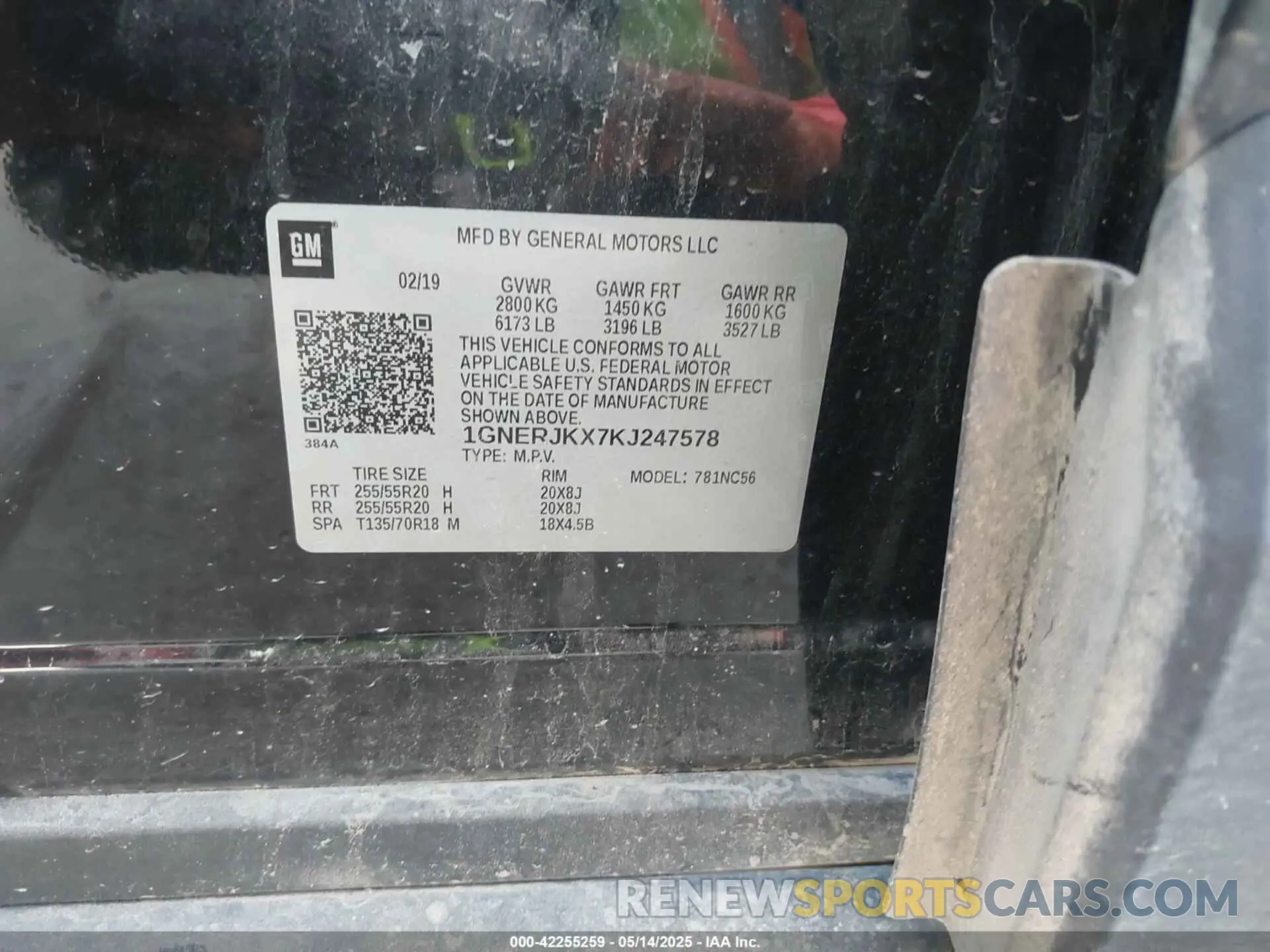 9 Photograph of a damaged car 1GNERJKX7KJ247578 CHEVROLET TRAVERSE 2019