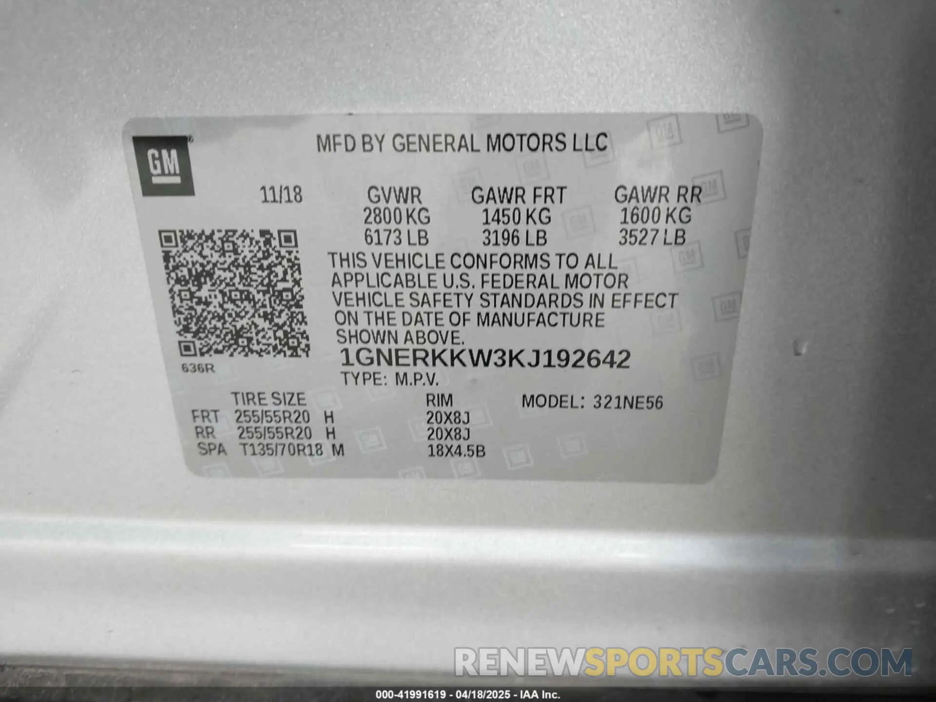 9 Фотография поврежденного автомобиля 1GNERKKW3KJ192642 CHEVROLET TRAVERSE 2019