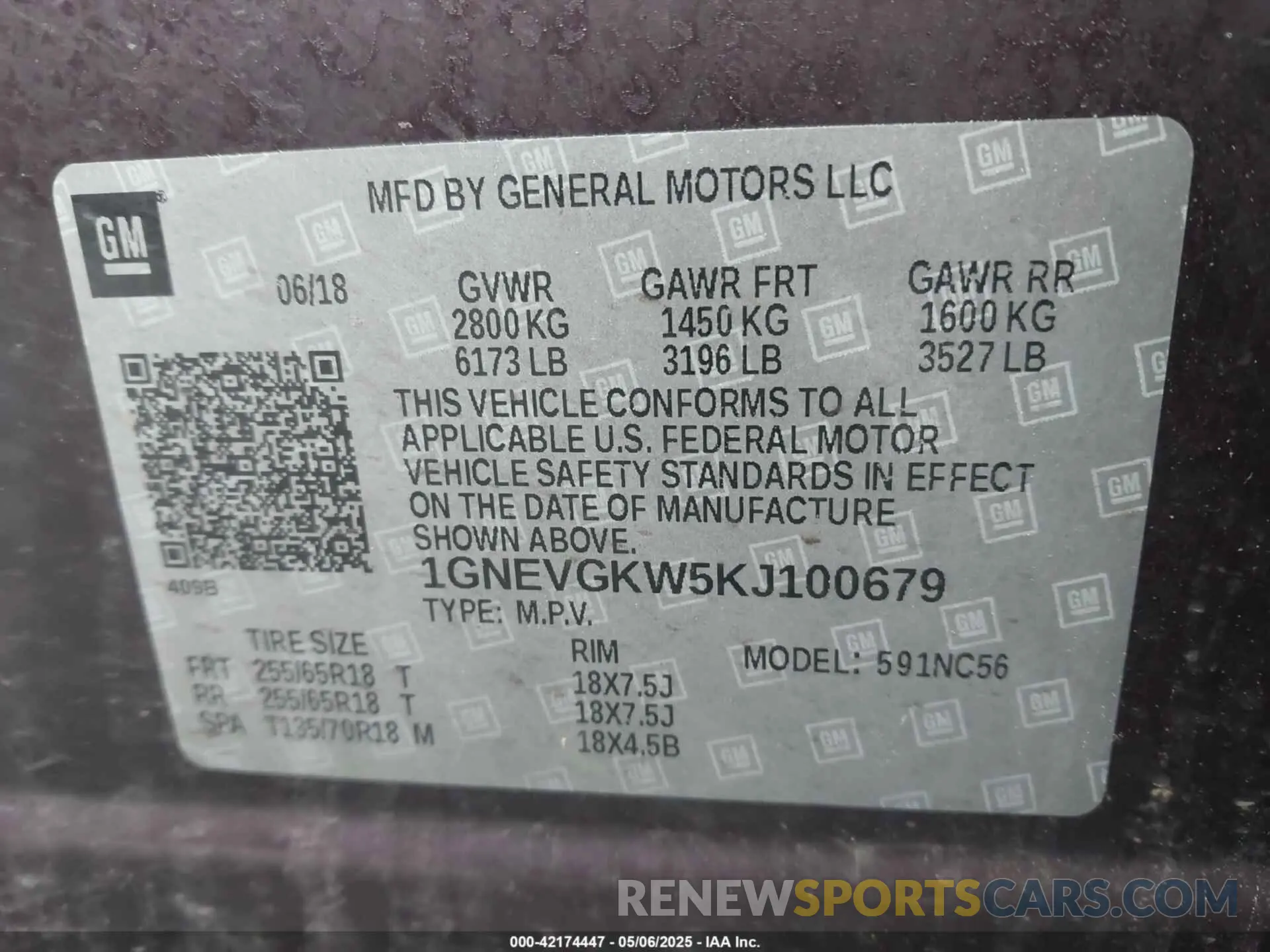 9 Фотография поврежденного автомобиля 1GNEVGKW5KJ100679 CHEVROLET TRAVERSE 2019