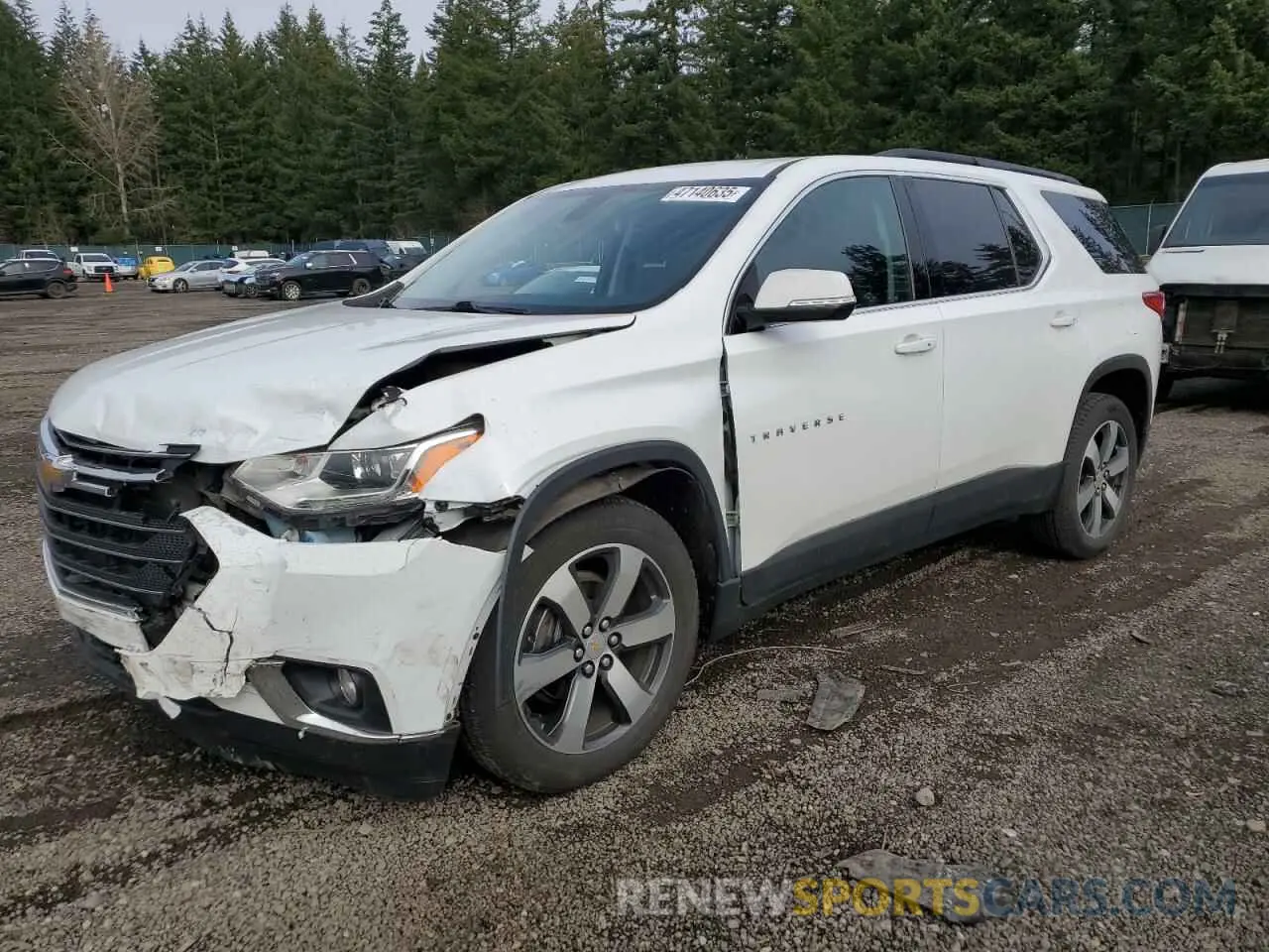 1 Photograph of a damaged car 1GNEVHKW5KJ297715 CHEVROLET TRAVERSE 2019