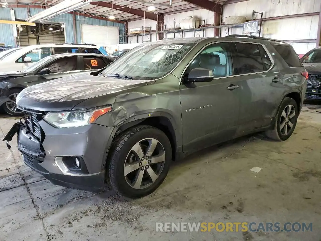 1 Photograph of a damaged car 1GNEVHKW9KJ205201 CHEVROLET TRAVERSE 2019