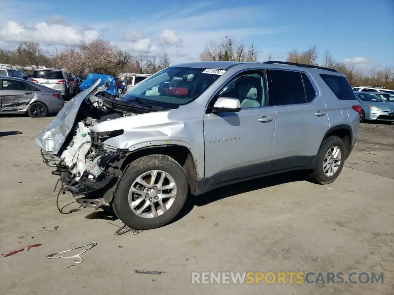 1 Photograph of a damaged car 1GNEVMKW6KJ147265 CHEVROLET TRAVERSE 2019