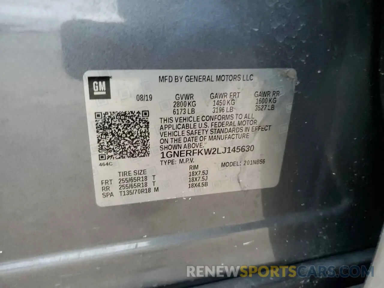 14 Photograph of a damaged car 1GNERFKW2LJ145630 CHEVROLET TRAVERSE 2020