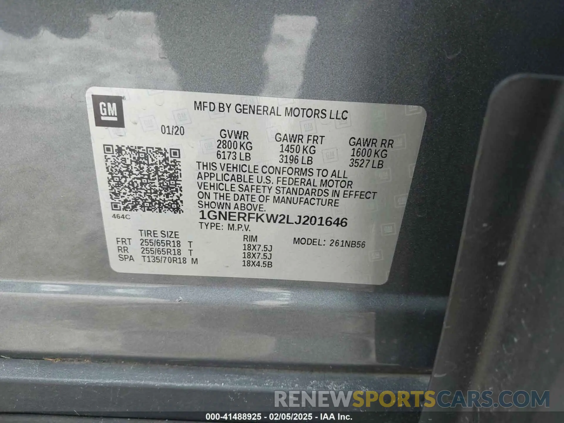 9 Photograph of a damaged car 1GNERFKW2LJ201646 CHEVROLET TRAVERSE 2020