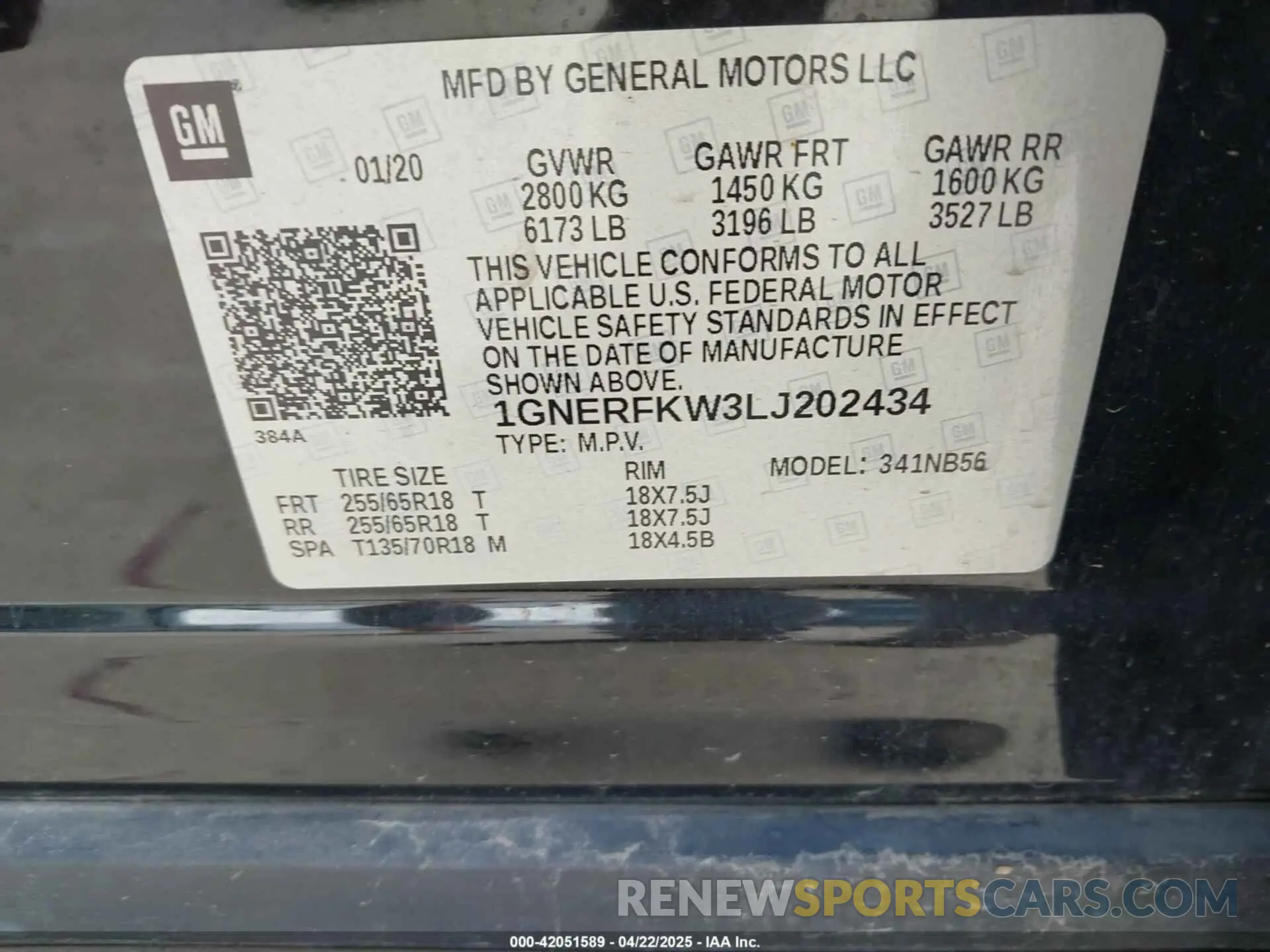 9 Photograph of a damaged car 1GNERFKW3LJ202434 CHEVROLET TRAVERSE 2020