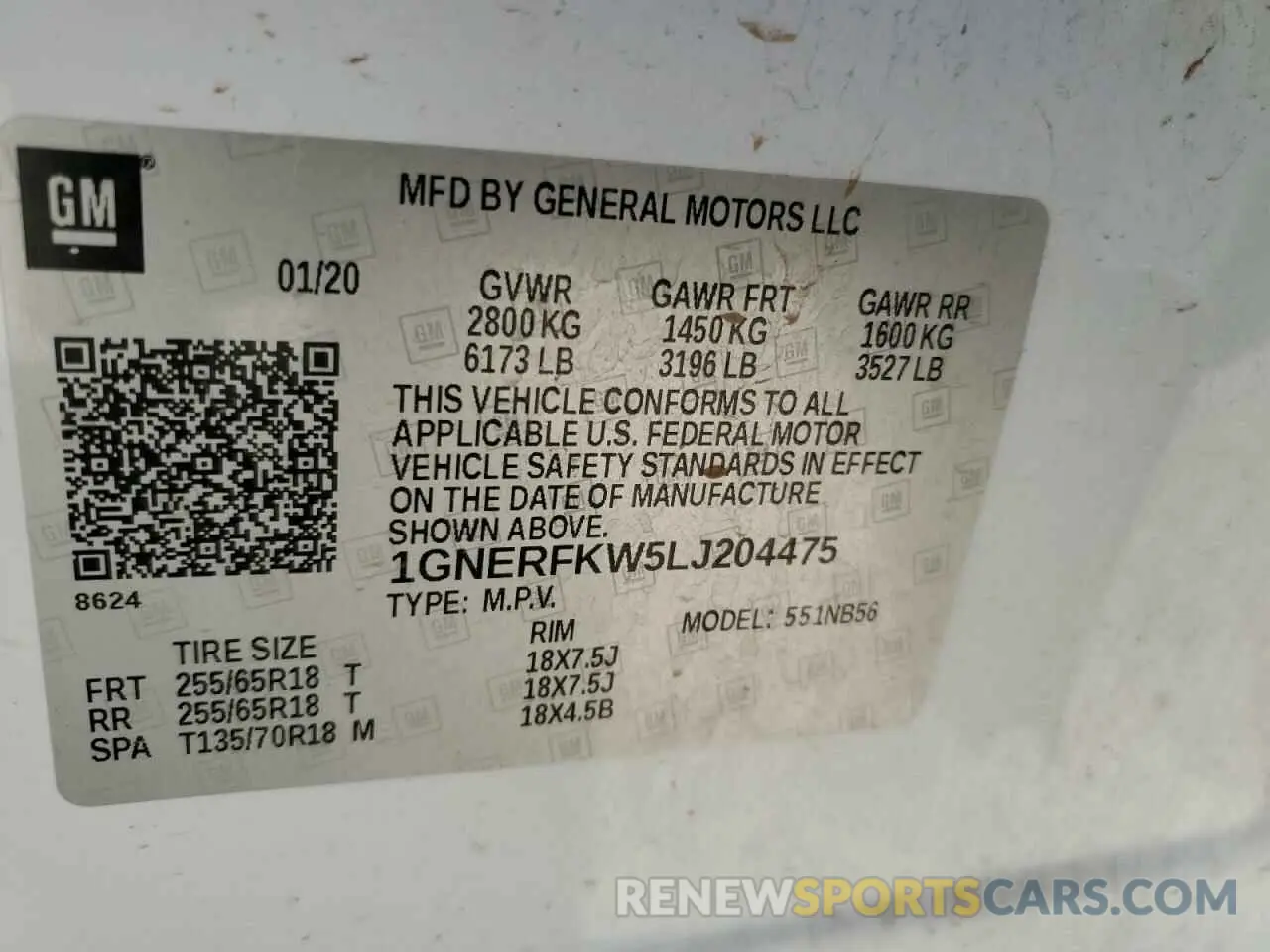 12 Фотография поврежденного автомобиля 1GNERFKW5LJ204475 CHEVROLET TRAVERSE 2020