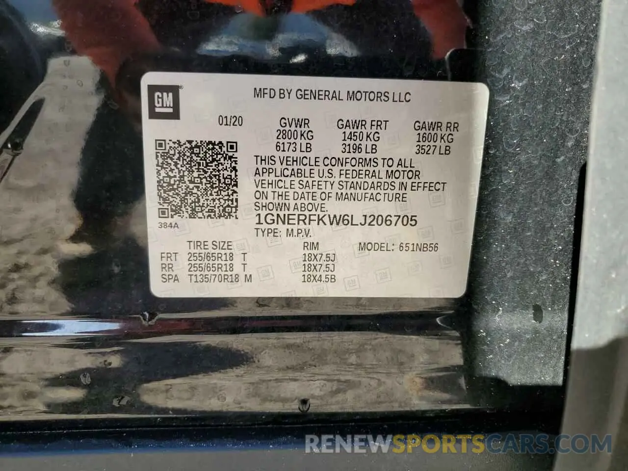 13 Фотография поврежденного автомобиля 1GNERFKW6LJ206705 CHEVROLET TRAVERSE 2020