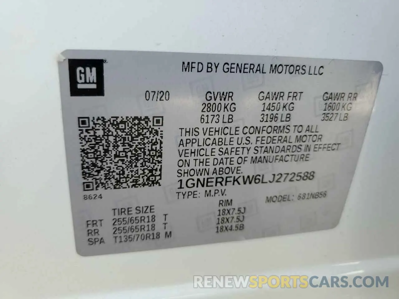 15 Фотография поврежденного автомобиля 1GNERFKW6LJ272588 CHEVROLET TRAVERSE 2020