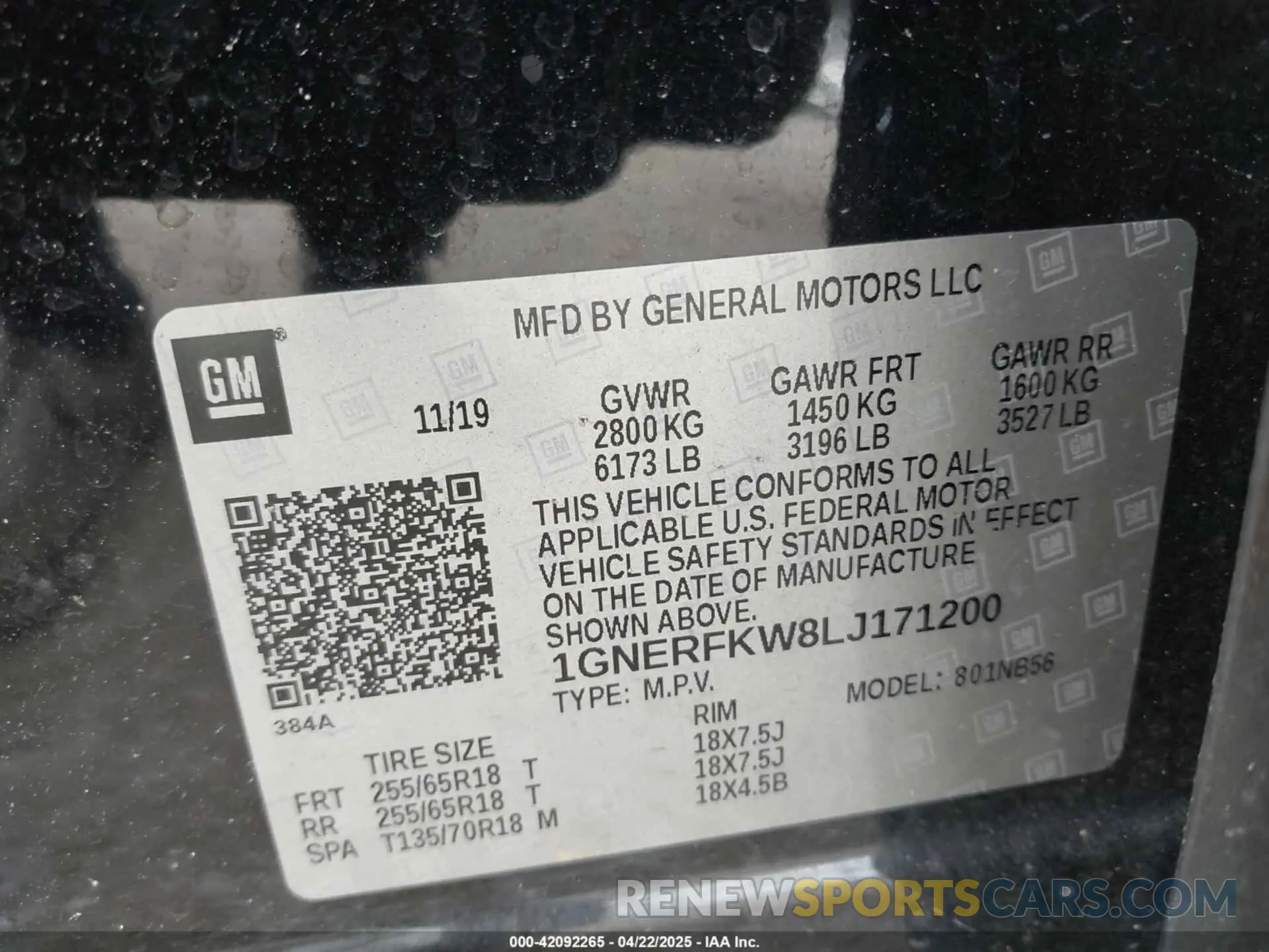 9 Photograph of a damaged car 1GNERFKW8LJ171200 CHEVROLET TRAVERSE 2020