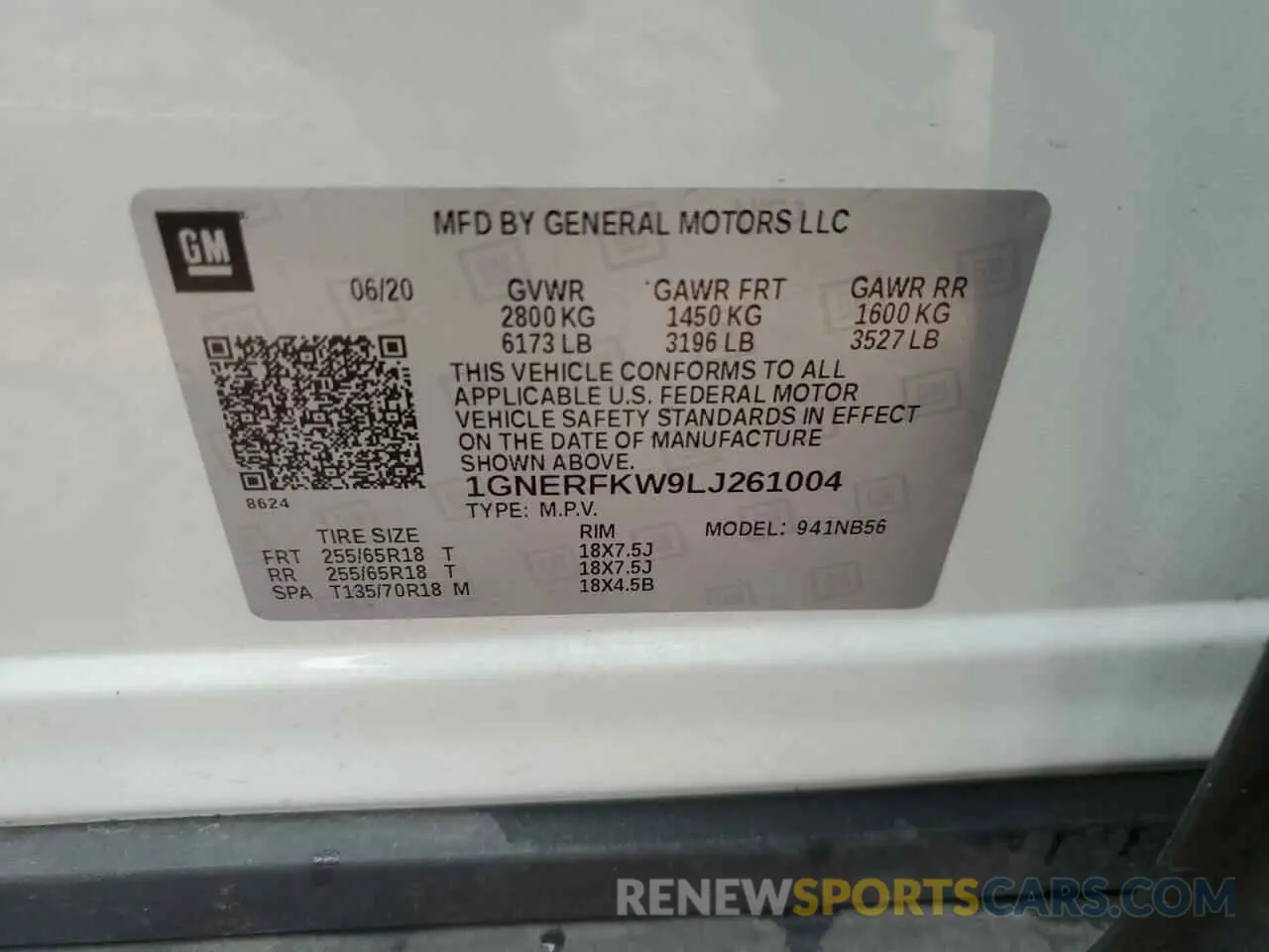 14 Фотография поврежденного автомобиля 1GNERFKW9LJ261004 CHEVROLET TRAVERSE 2020