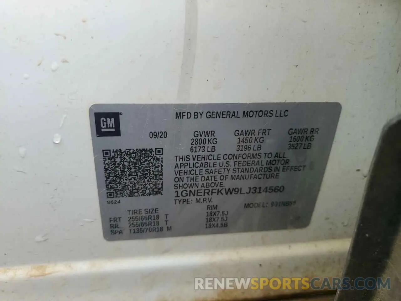 12 Фотография поврежденного автомобиля 1GNERFKW9LJ314560 CHEVROLET TRAVERSE 2020