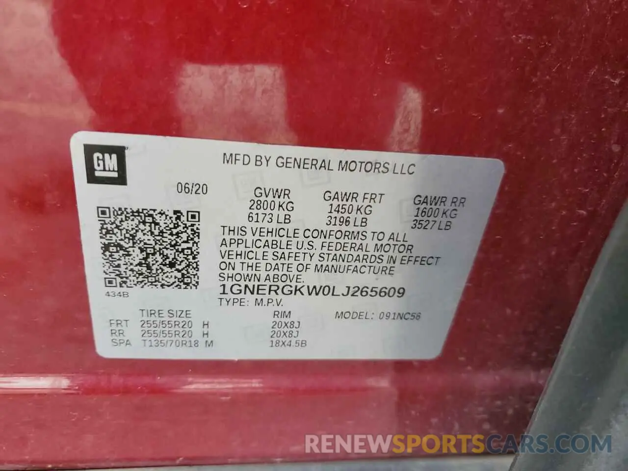 13 Фотография поврежденного автомобиля 1GNERGKW0LJ265609 CHEVROLET TRAVERSE 2020