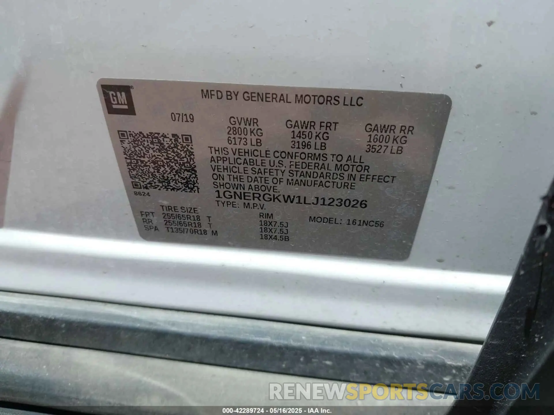 9 Photograph of a damaged car 1GNERGKW1LJ123026 CHEVROLET TRAVERSE 2020