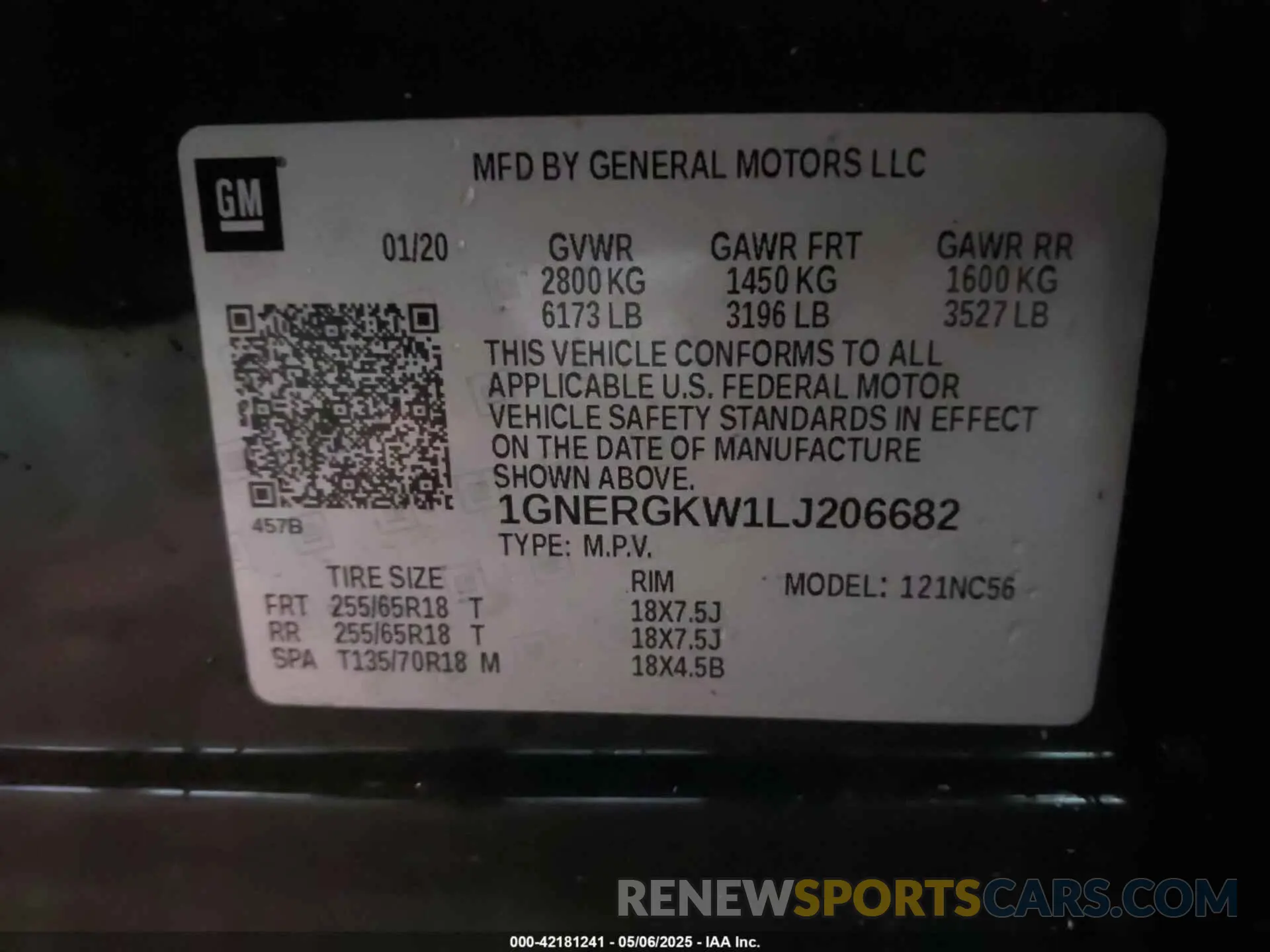 9 Photograph of a damaged car 1GNERGKW1LJ206682 CHEVROLET TRAVERSE 2020