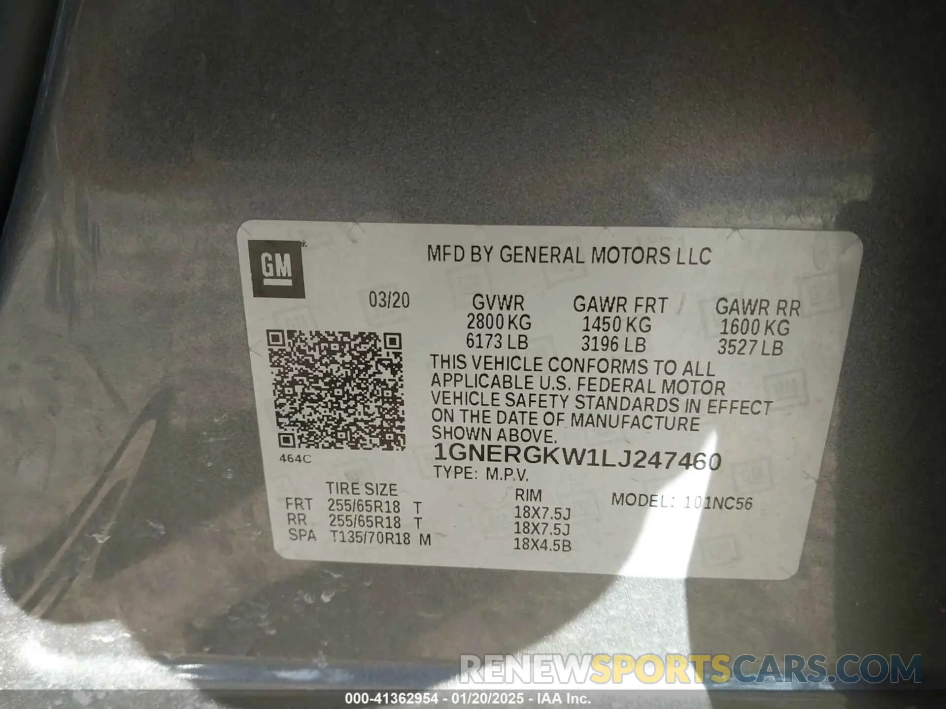 9 Фотография поврежденного автомобиля 1GNERGKW1LJ247460 CHEVROLET TRAVERSE 2020