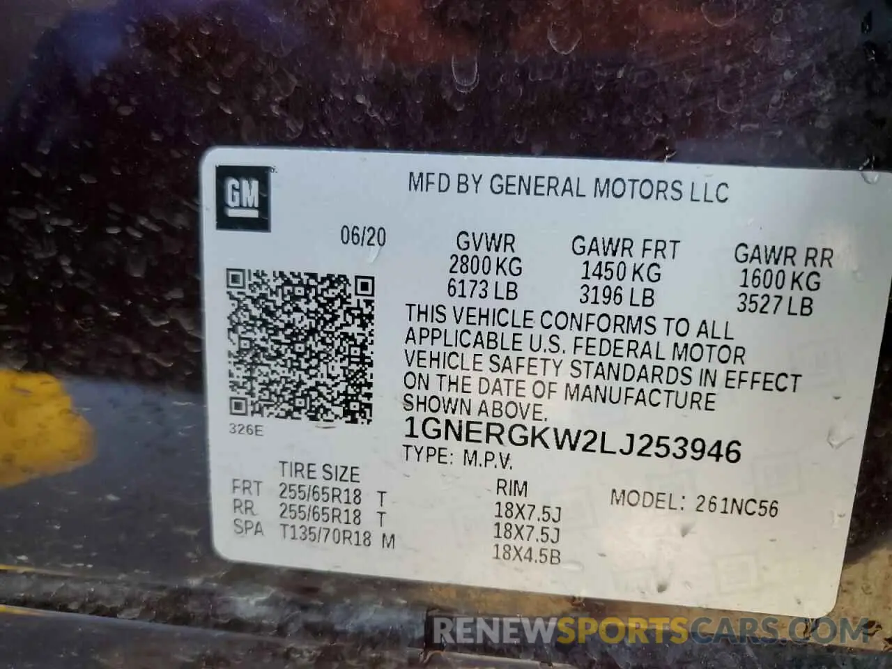 13 Фотография поврежденного автомобиля 1GNERGKW2LJ253946 CHEVROLET TRAVERSE 2020