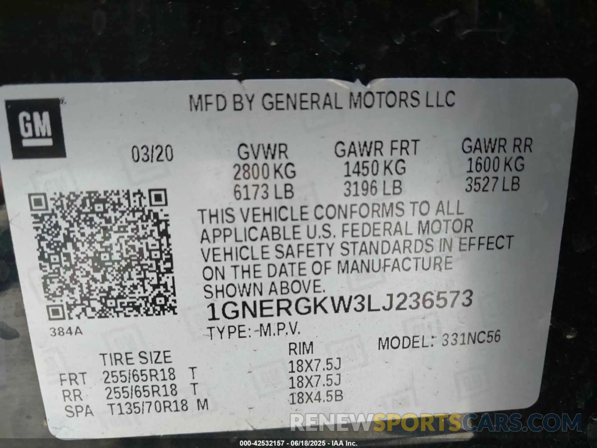 9 Photograph of a damaged car 1GNERGKW3LJ236573 CHEVROLET TRAVERSE 2020