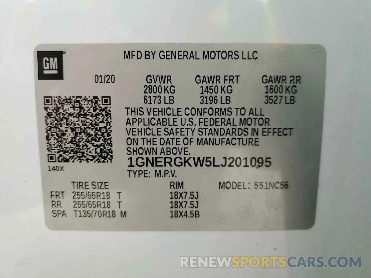 14 Фотография поврежденного автомобиля 1GNERGKW5LJ201095 CHEVROLET TRAVERSE 2020