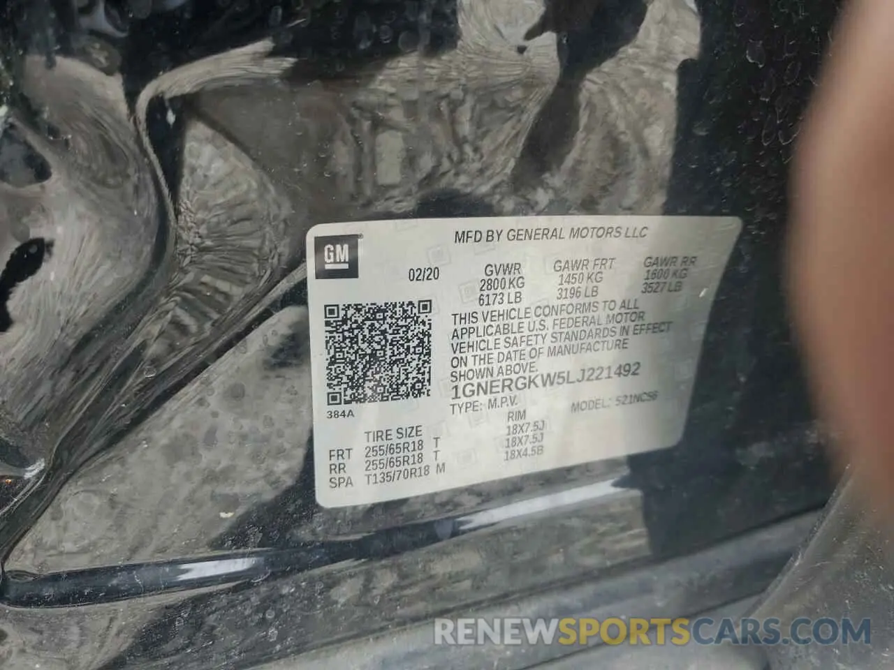 13 Photograph of a damaged car 1GNERGKW5LJ221492 CHEVROLET TRAVERSE 2020