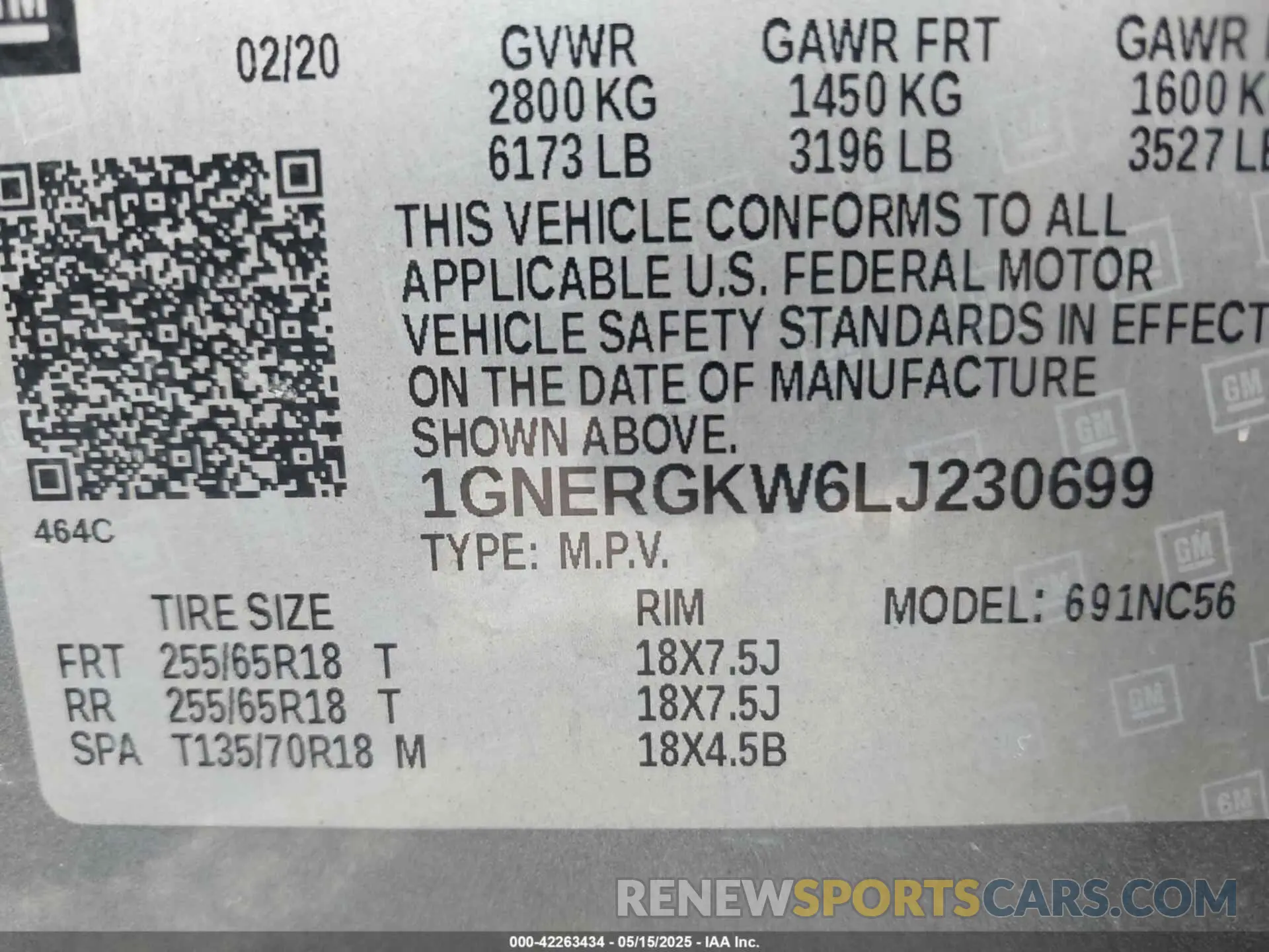 9 Фотография поврежденного автомобиля 1GNERGKW6LJ230699 CHEVROLET TRAVERSE 2020