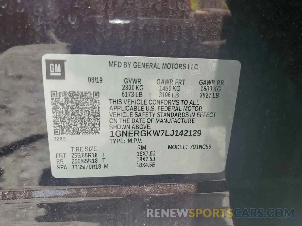 13 Фотография поврежденного автомобиля 1GNERGKW7LJ142129 CHEVROLET TRAVERSE 2020