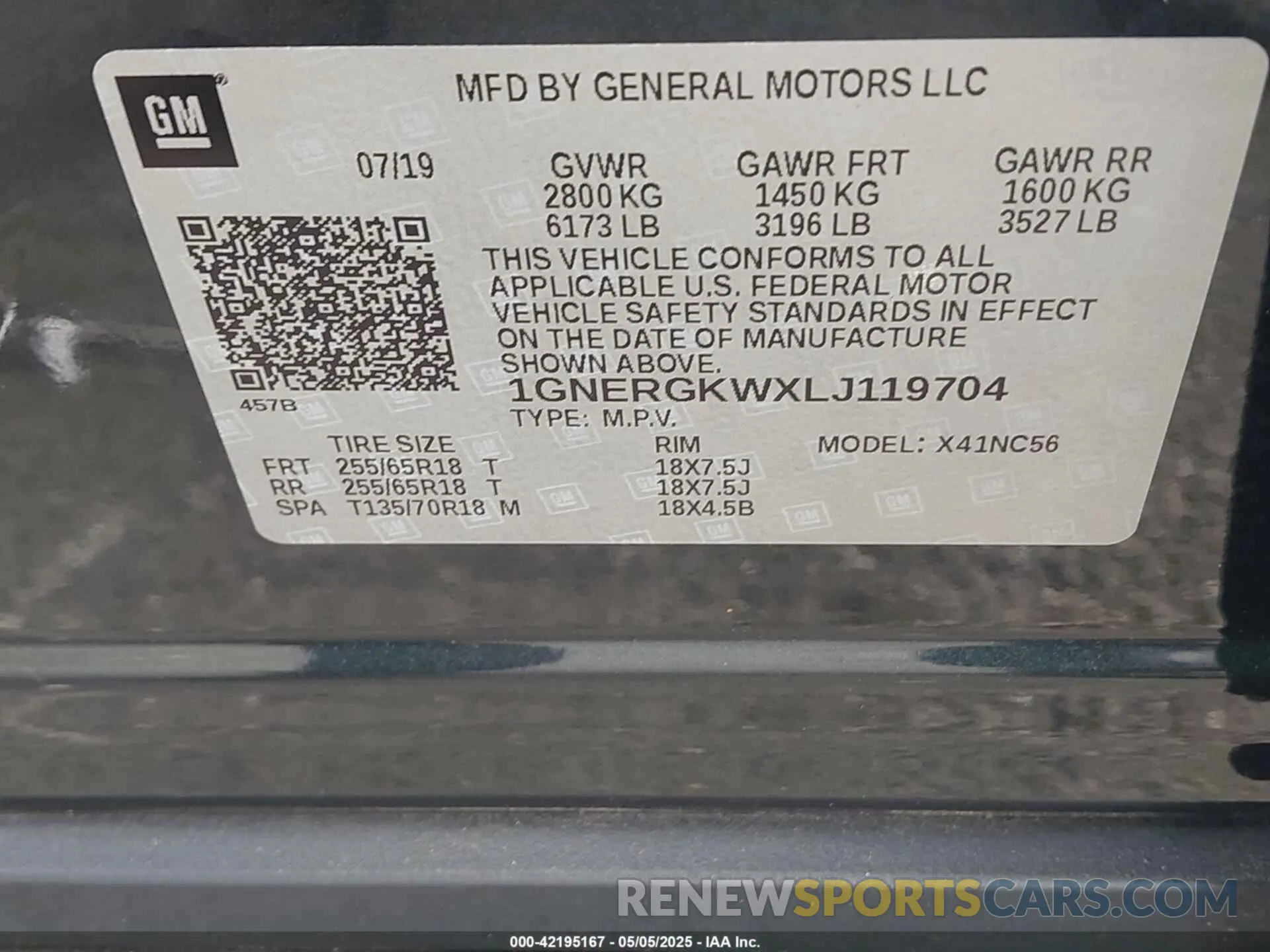 9 Photograph of a damaged car 1GNERGKWXLJ119704 CHEVROLET TRAVERSE 2020
