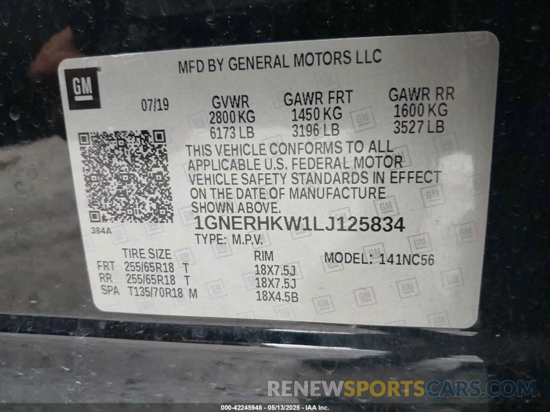 9 Фотография поврежденного автомобиля 1GNERHKW1LJ125834 CHEVROLET TRAVERSE 2020