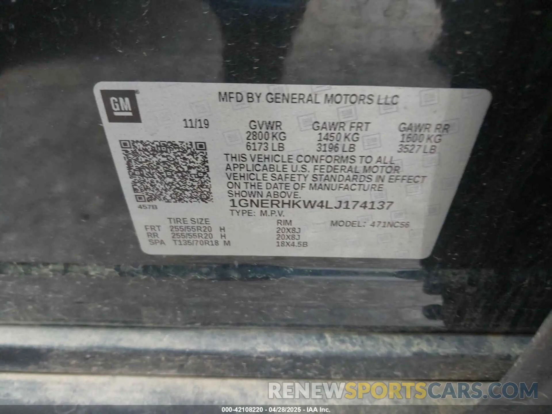 9 Фотография поврежденного автомобиля 1GNERHKW4LJ174137 CHEVROLET TRAVERSE 2020