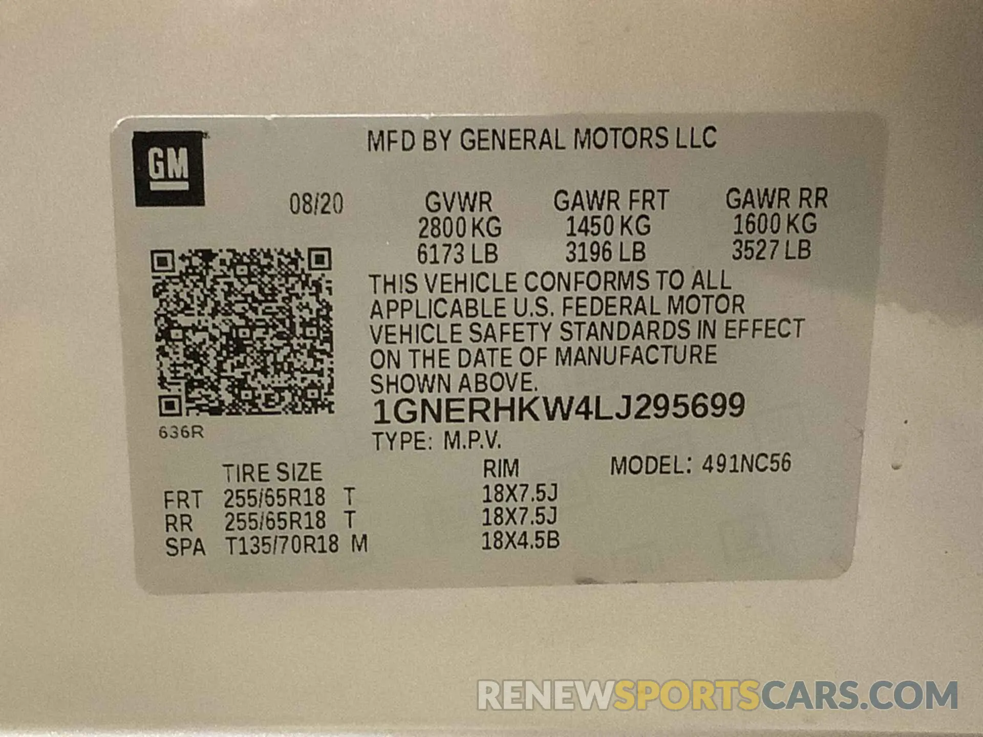 3 Photograph of a damaged car 1GNERHKW4LJ295699 CHEVROLET TRAVERSE 2020