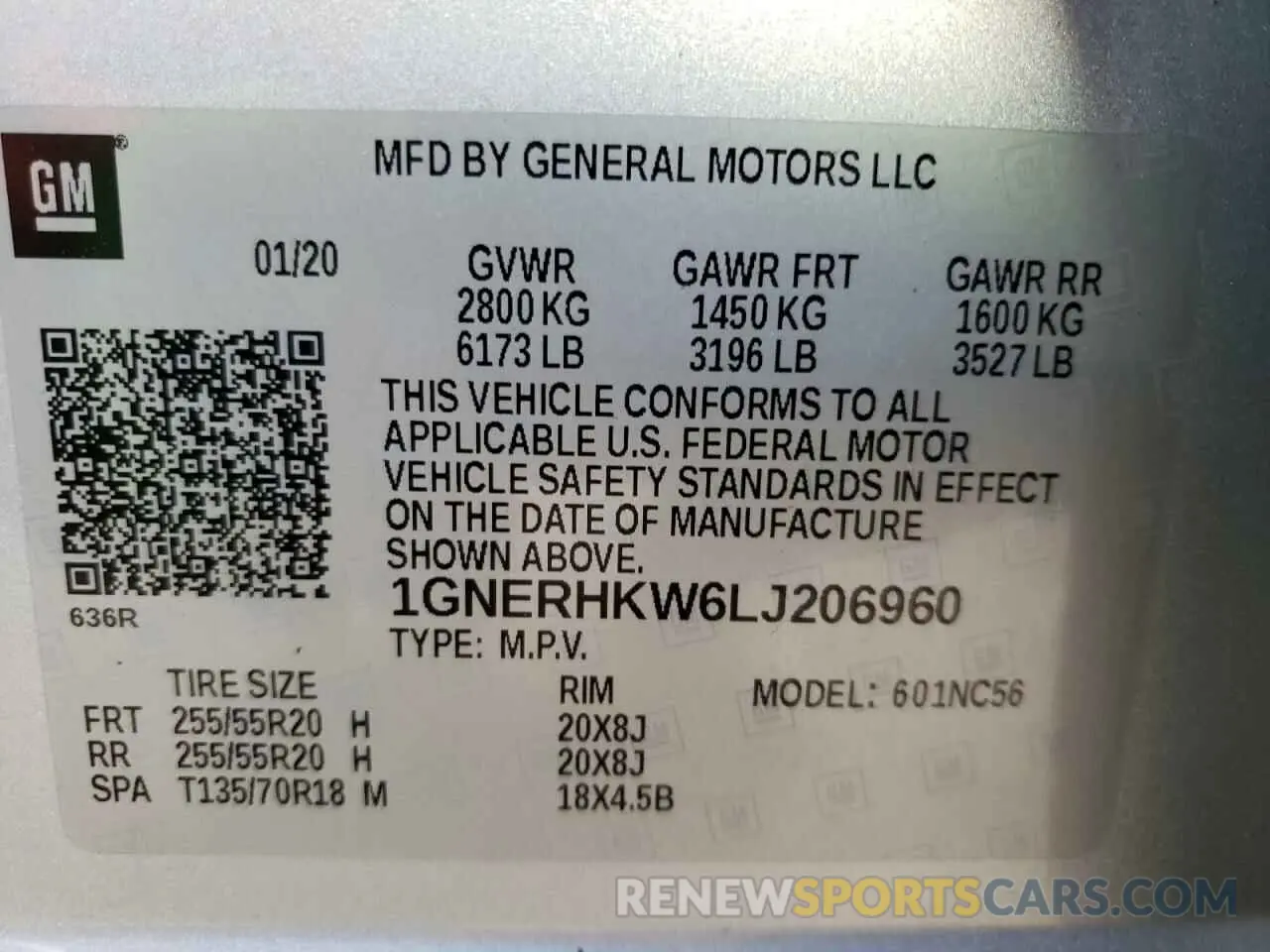 15 Photograph of a damaged car 1GNERHKW6LJ206960 CHEVROLET TRAVERSE 2020