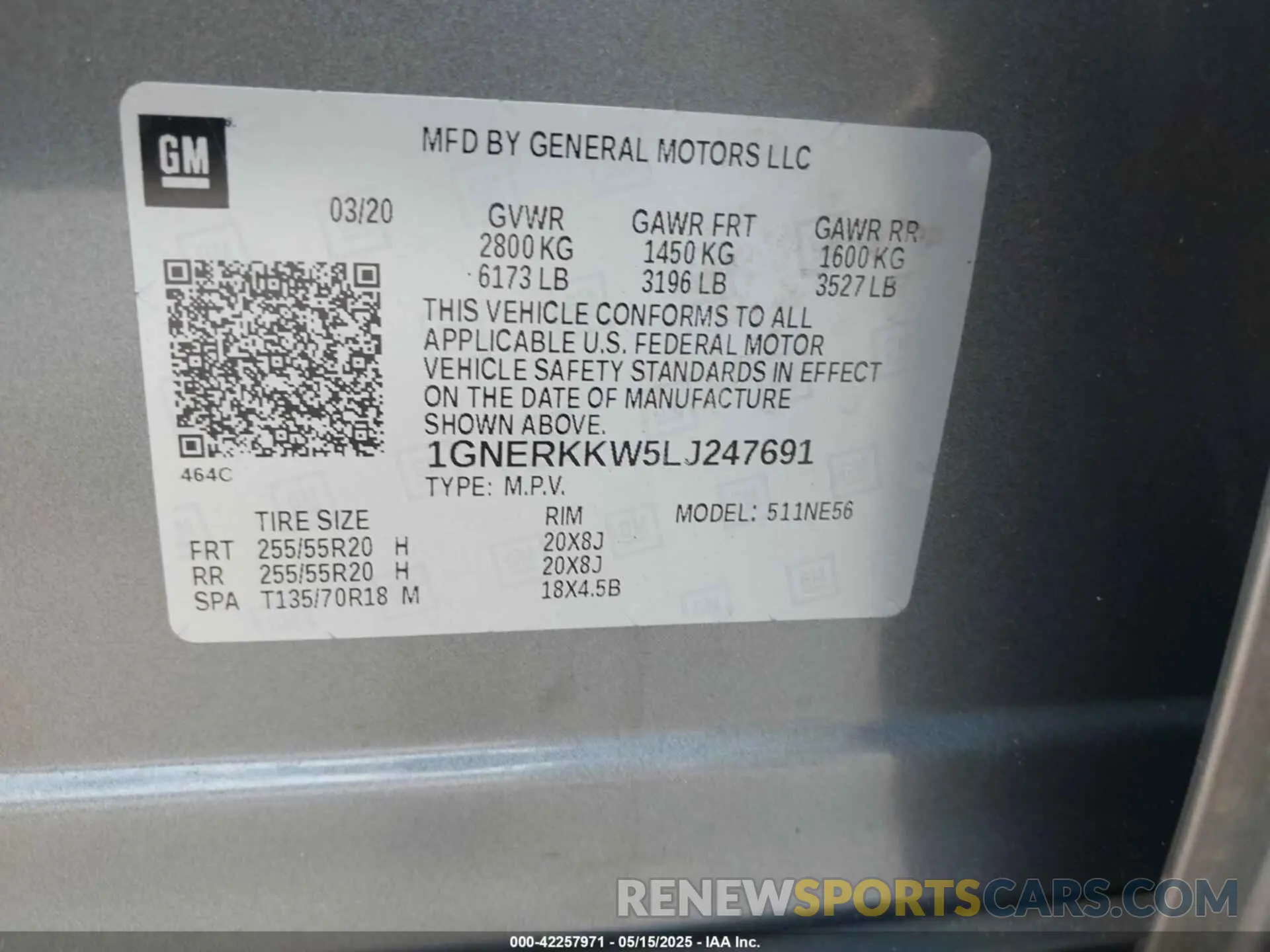 9 Фотография поврежденного автомобиля 1GNERKKW5LJ247691 CHEVROLET TRAVERSE 2020