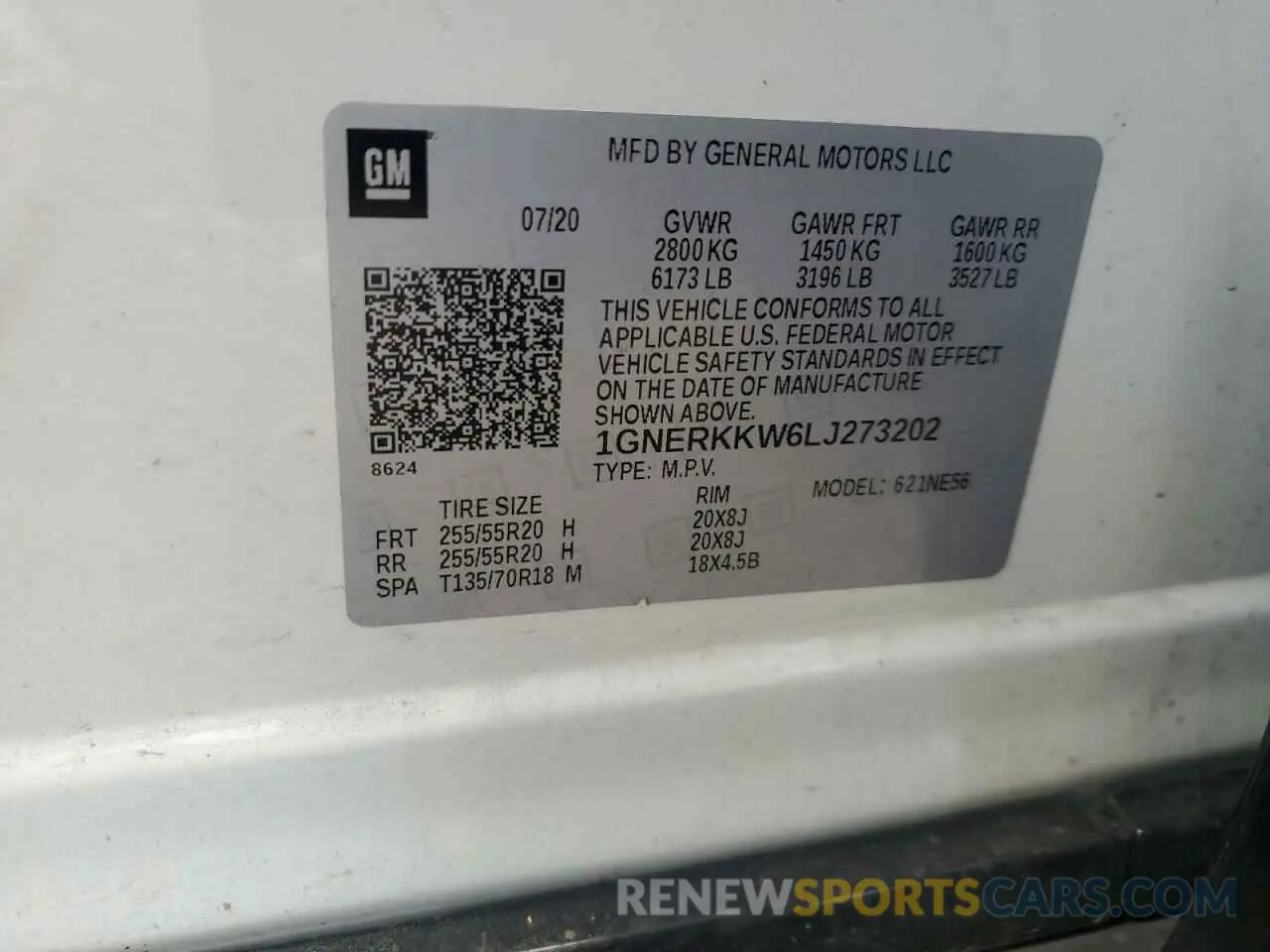 13 Фотография поврежденного автомобиля 1GNERKKW6LJ273202 CHEVROLET TRAVERSE 2020
