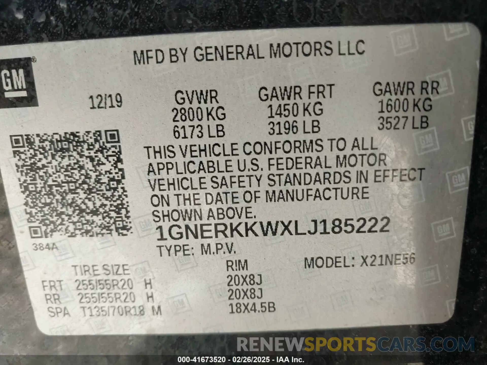 9 Photograph of a damaged car 1GNERKKWXLJ185222 CHEVROLET TRAVERSE 2020