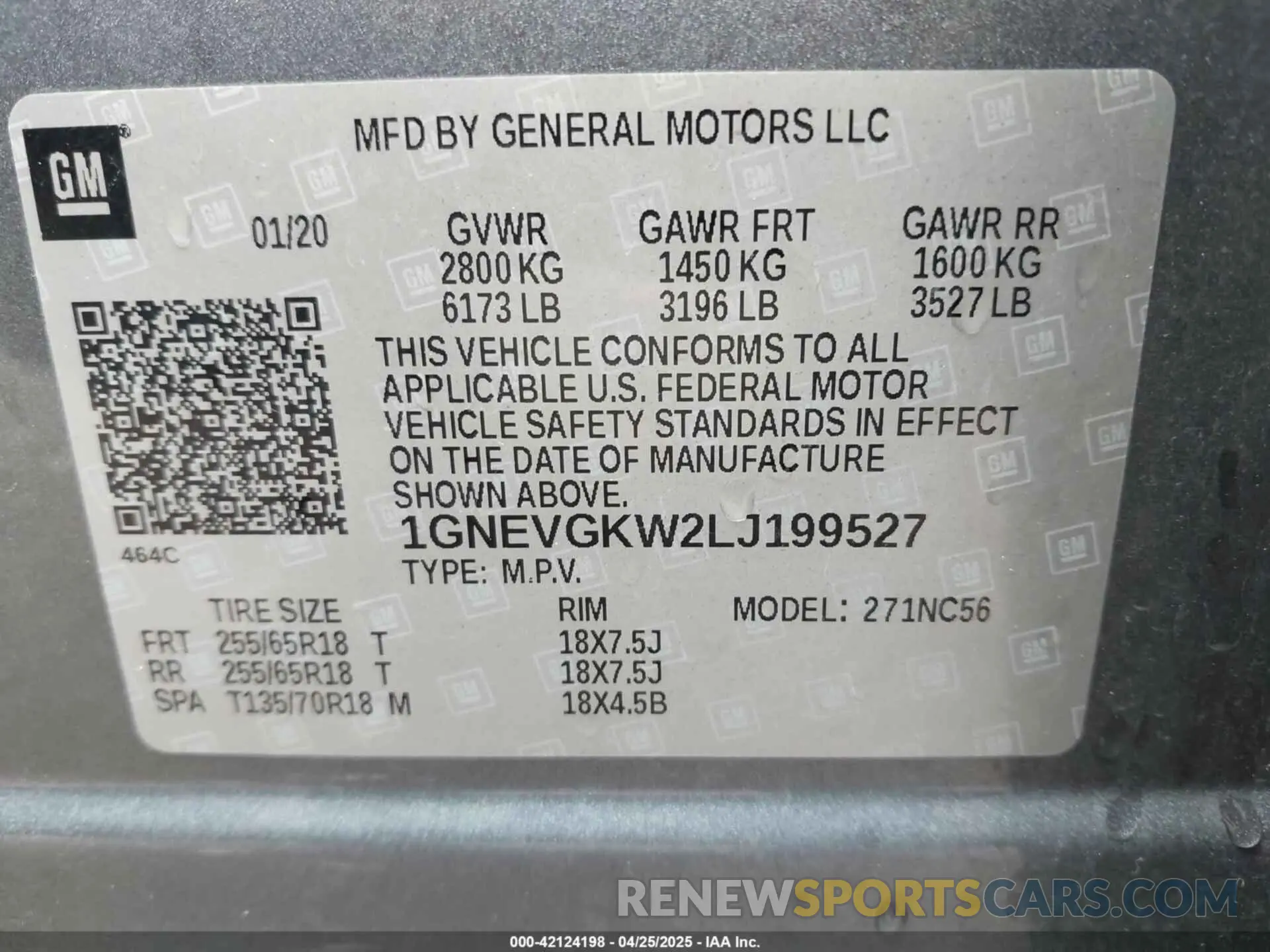 9 Фотография поврежденного автомобиля 1GNEVGKW2LJ199527 CHEVROLET TRAVERSE 2020