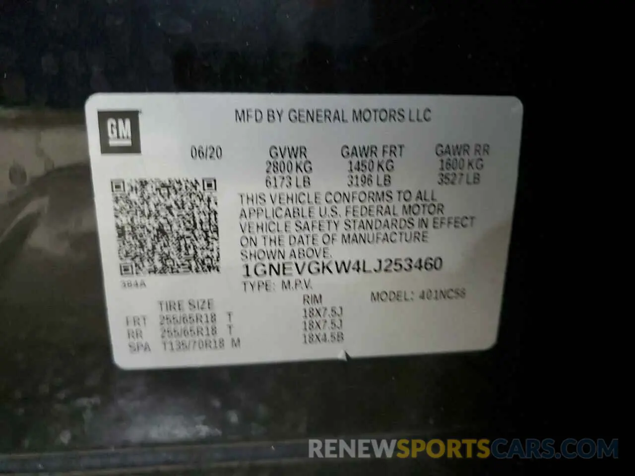 13 Фотография поврежденного автомобиля 1GNEVGKW4LJ253460 CHEVROLET TRAVERSE 2020