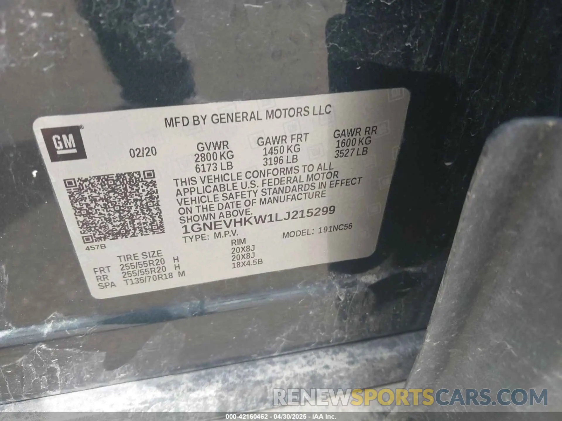 9 Фотография поврежденного автомобиля 1GNEVHKW1LJ215299 CHEVROLET TRAVERSE 2020