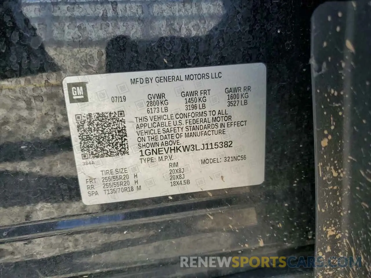 13 Фотография поврежденного автомобиля 1GNEVHKW3LJ115382 CHEVROLET TRAVERSE 2020