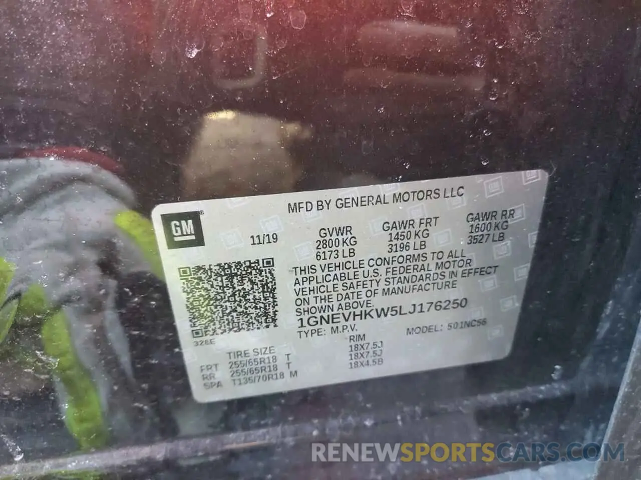 13 Фотография поврежденного автомобиля 1GNEVHKW5LJ176250 CHEVROLET TRAVERSE 2020